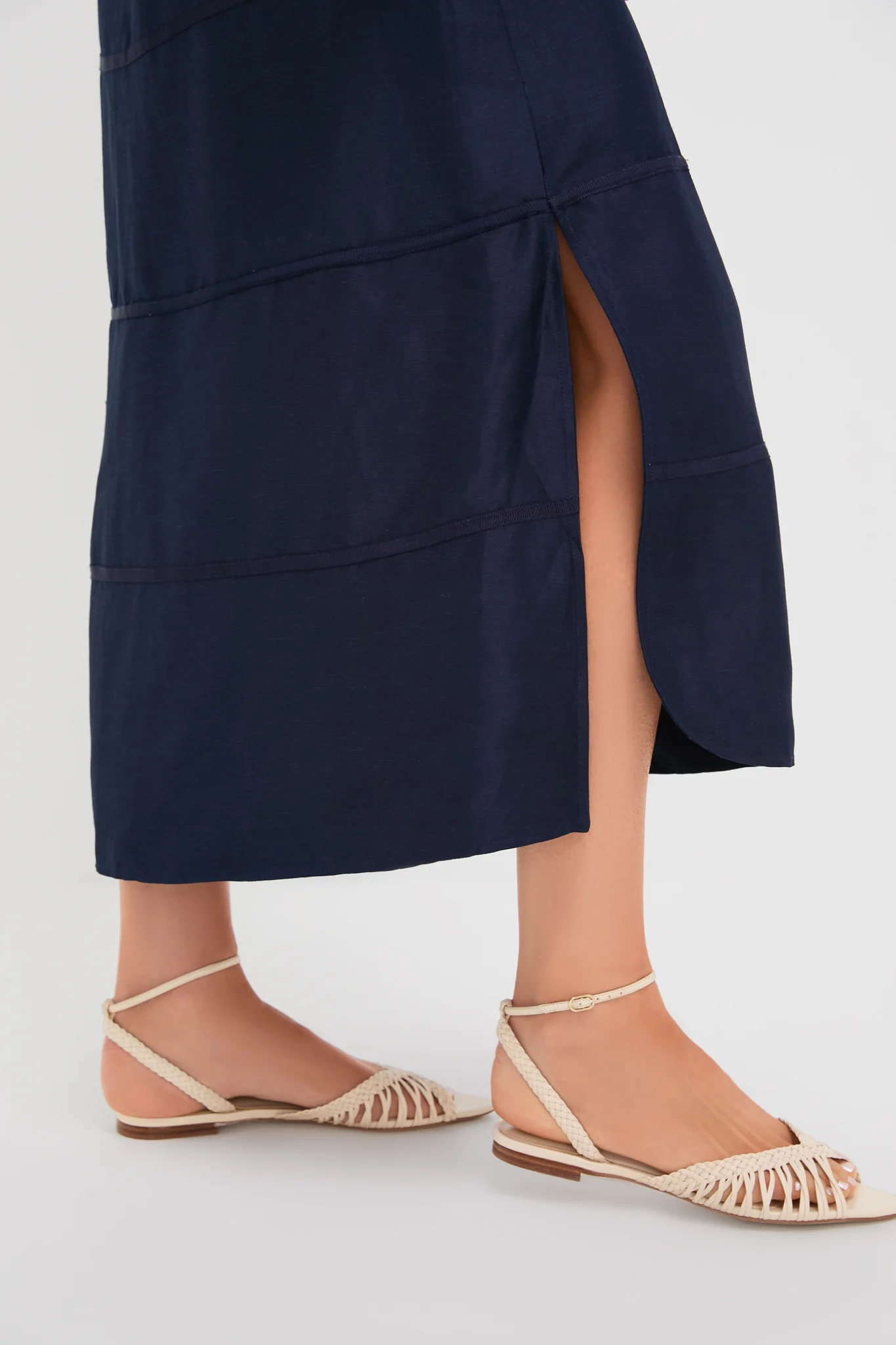 Navy Ribbon Caftan Dress - Image 5
