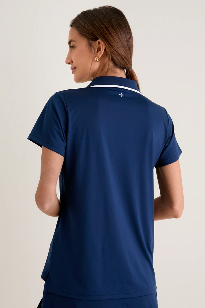 Navy Short Sleeve Performance Jersey Caroline Polo - Image 4