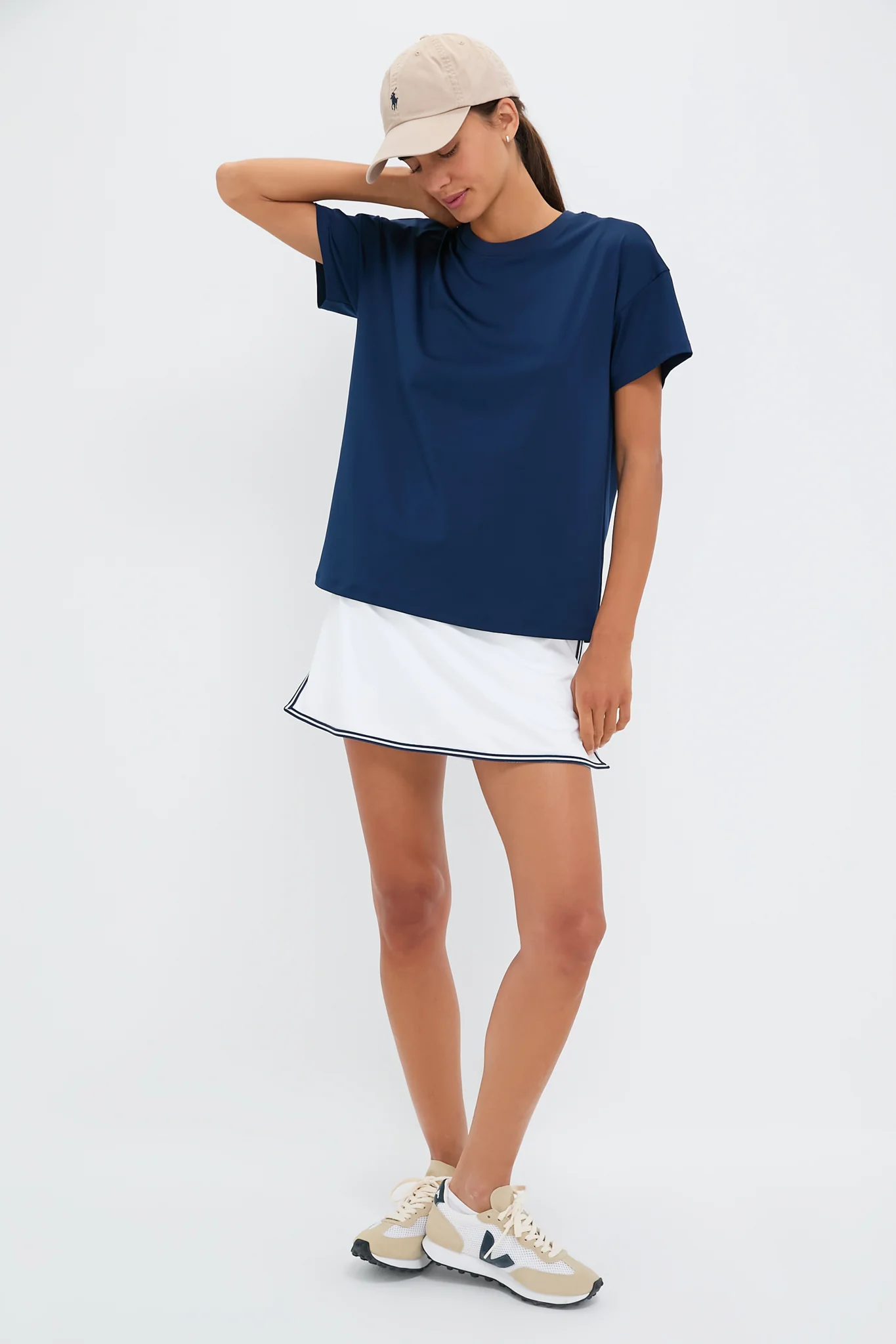 Navy Short Sleeve Performance Jersey Ryan Boyfriend Tee - Image 2