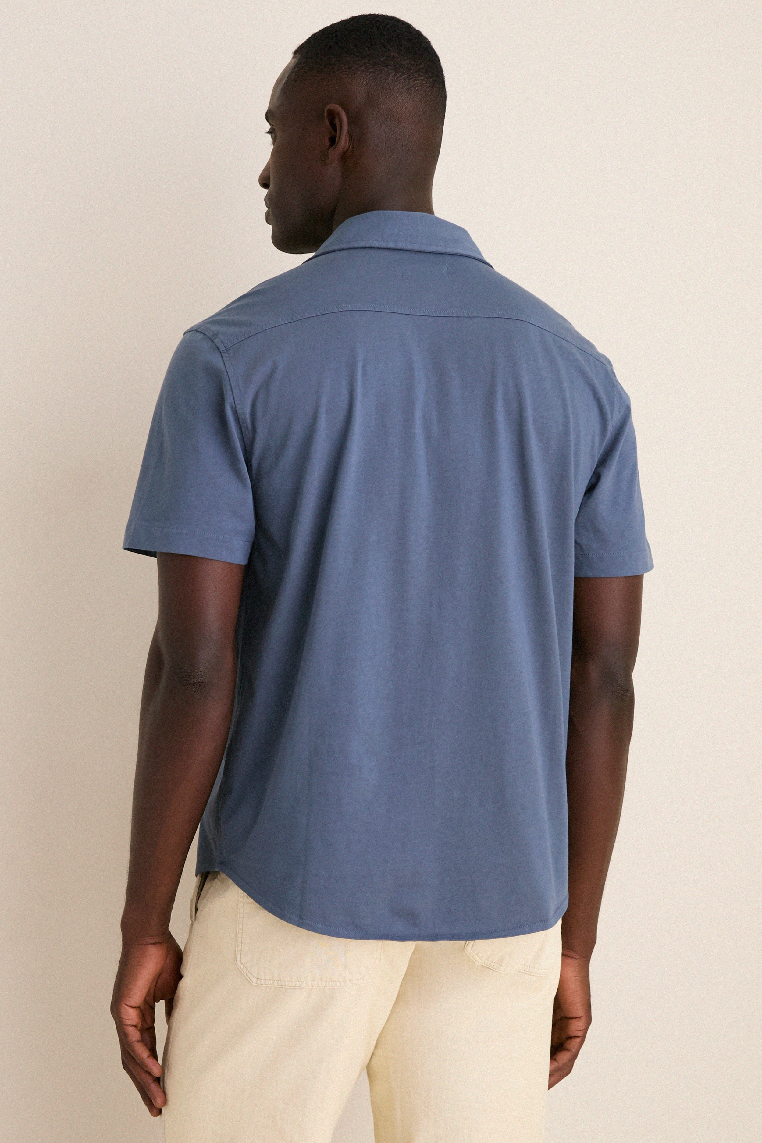 Navy Short Sleeve Saltaire Shirt - Image 4