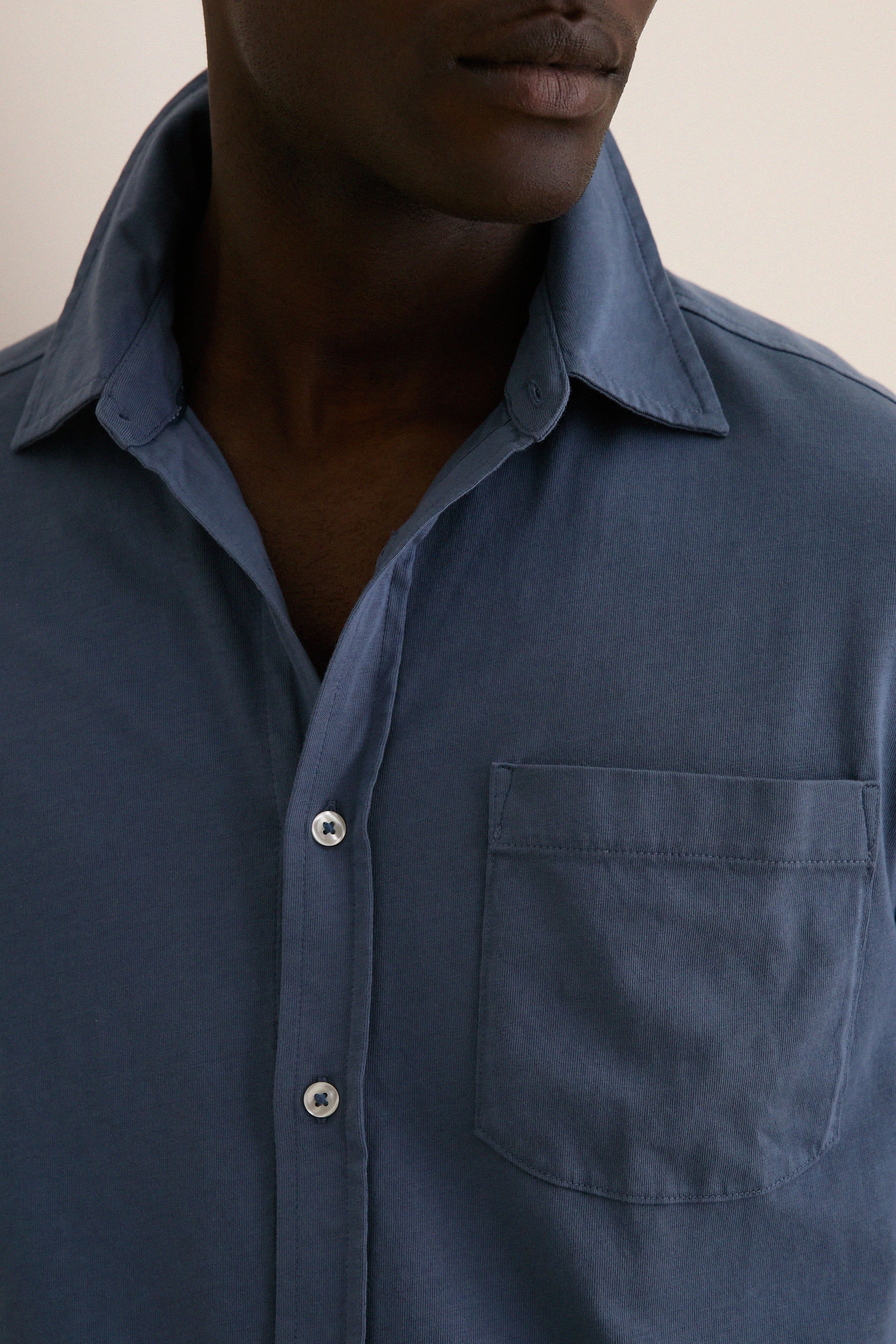 Navy Short Sleeve Saltaire Shirt - Image 5