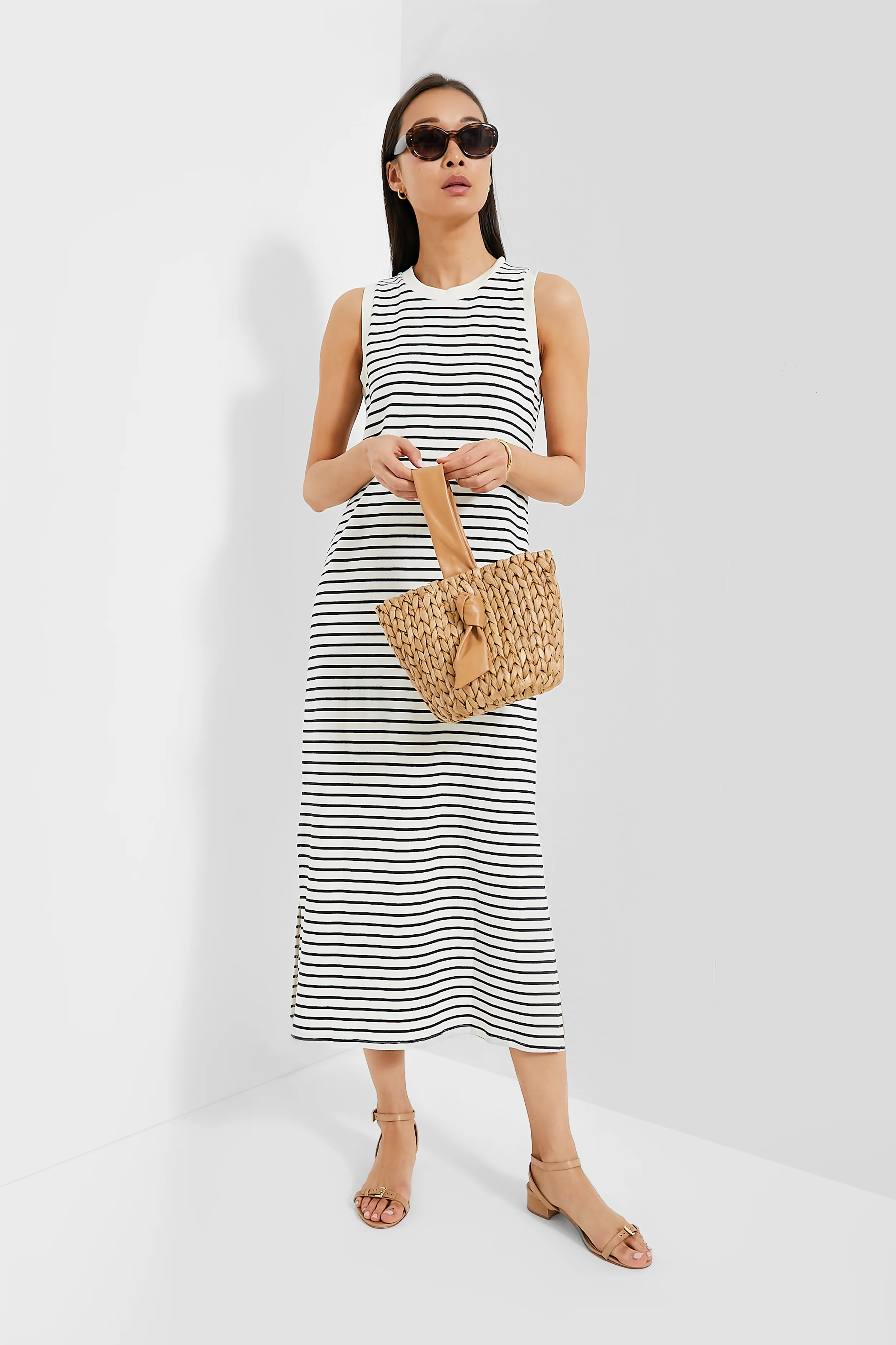 Navy Stripe Sleeveless Gio Maxi Dress - Image 2