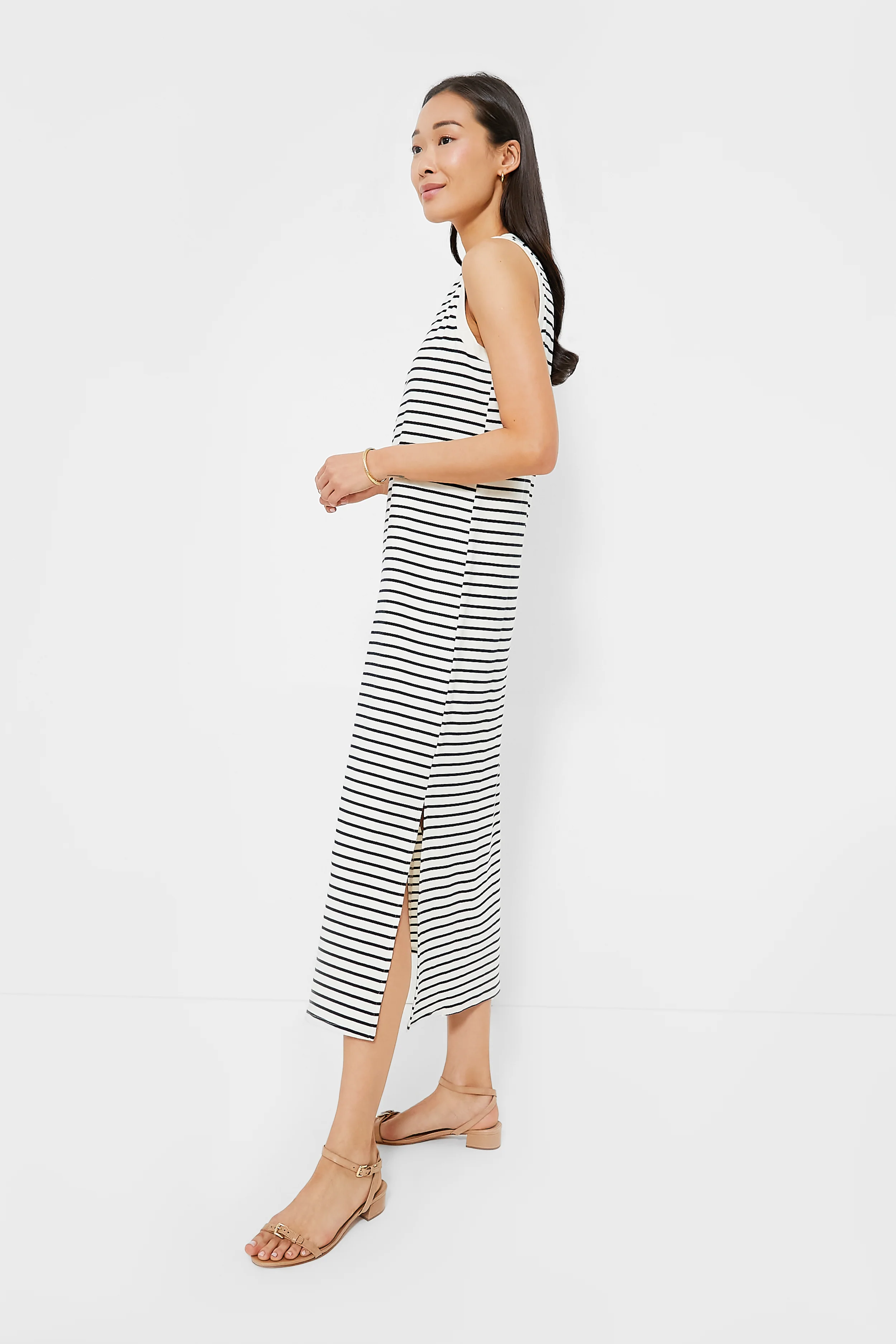 Navy Stripe Sleeveless Gio Maxi Dress - Image 3