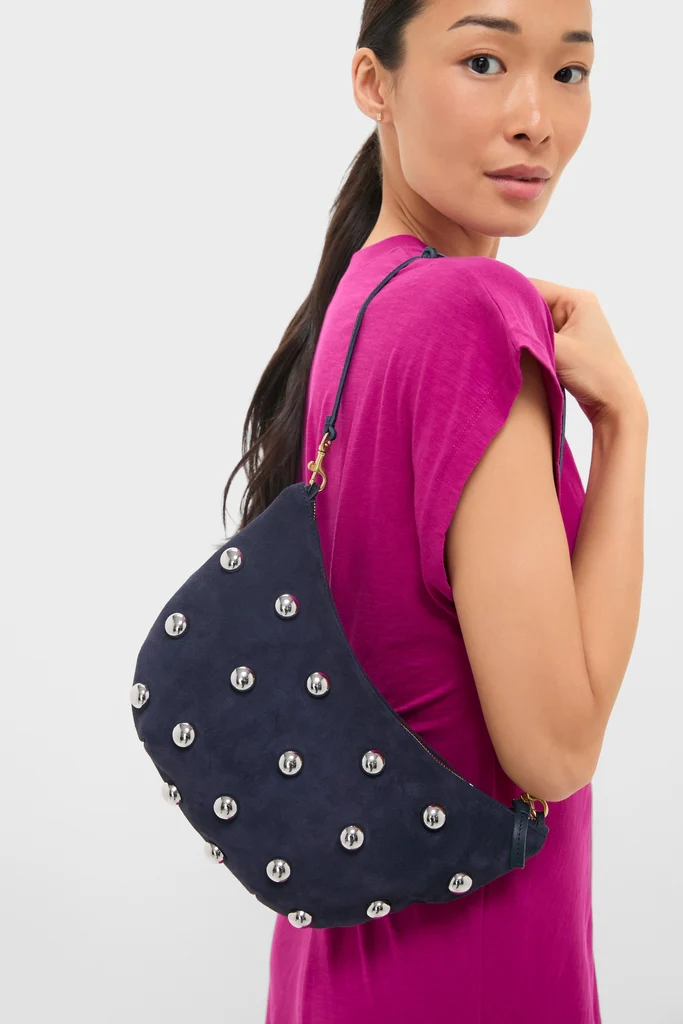 Navy Suede Lune Bag - Image 2