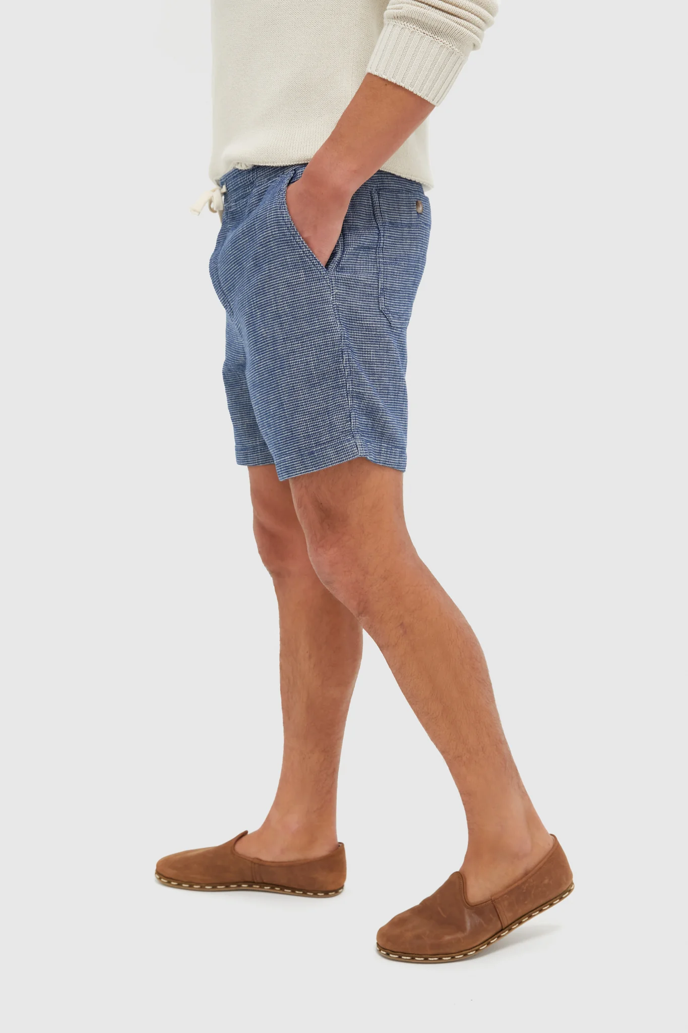 Navy Textured Saturday Beach Short - Image 4
