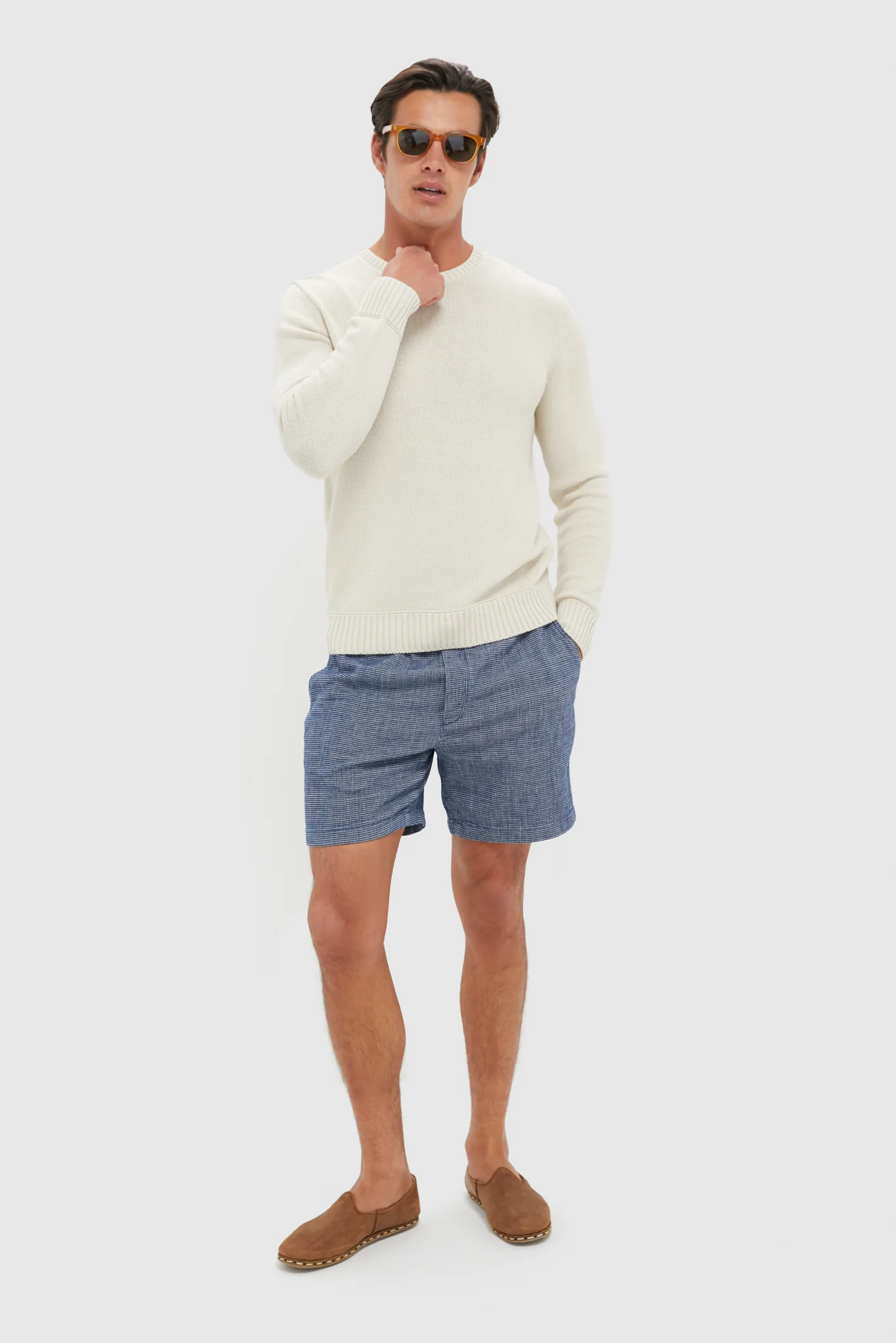 Navy Textured Saturday Beach Short - Image 7