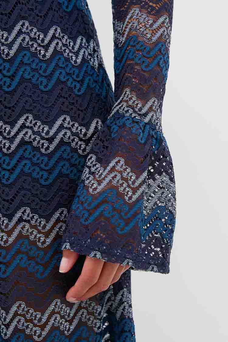 Navy Tonal Lorraine Knit Maxi Dress - Image 5