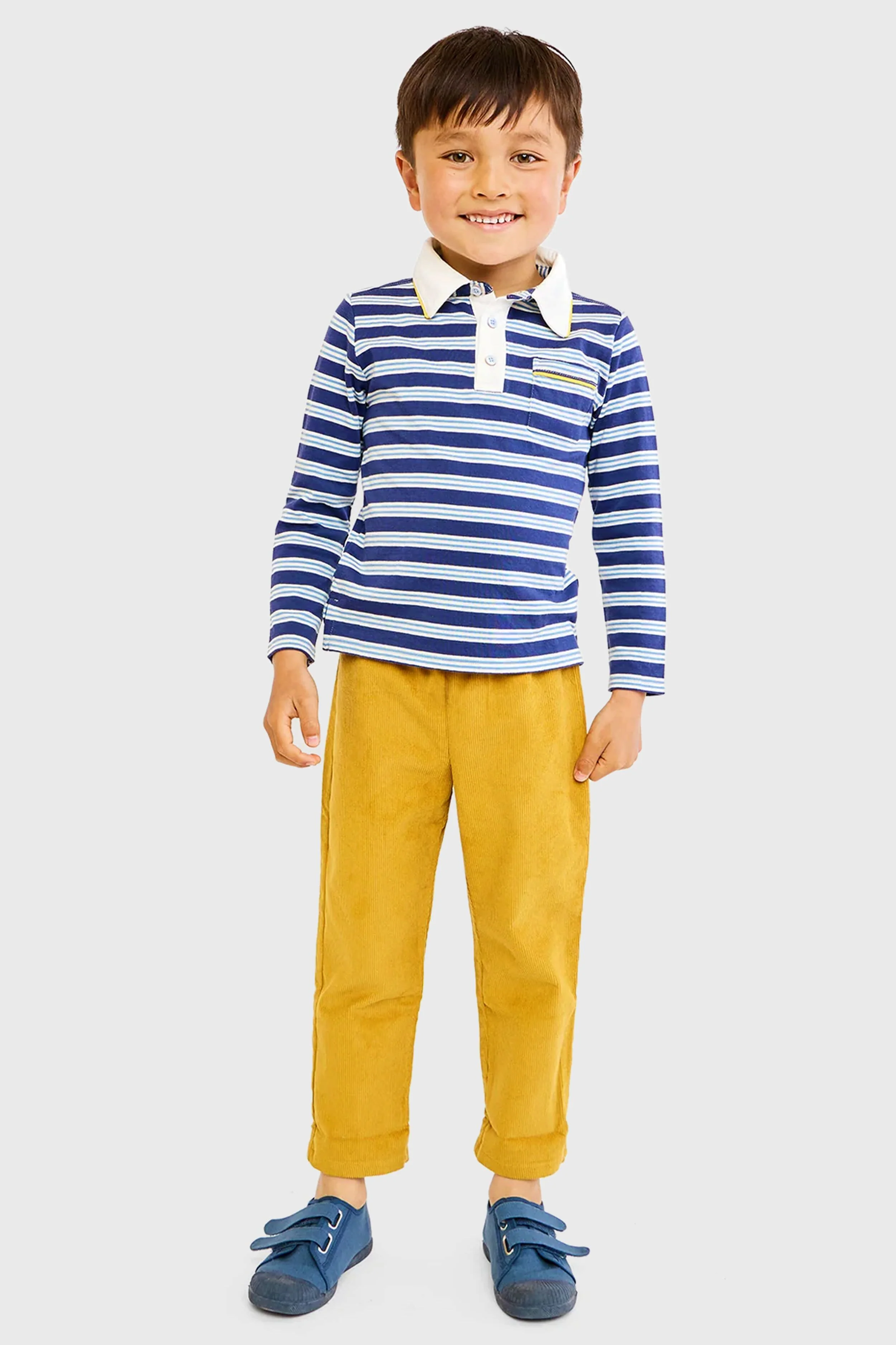 Navy Twin Stripe Parker Polo - Image 2