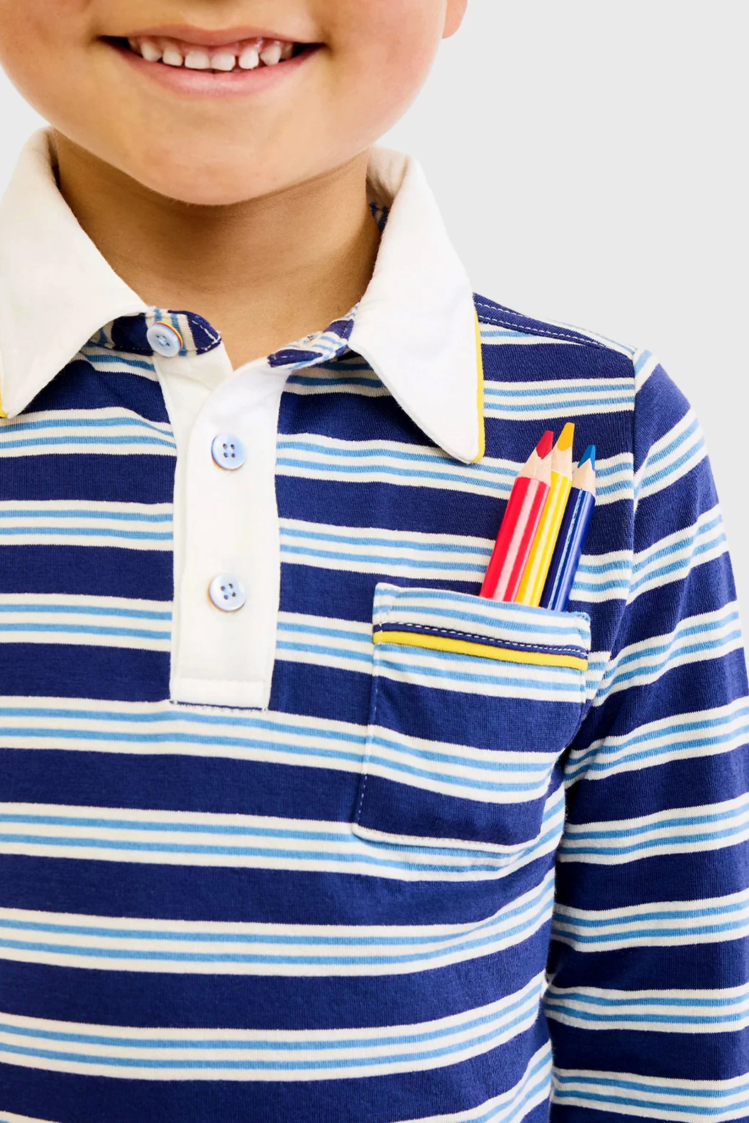 Navy Twin Stripe Parker Polo - Image 3