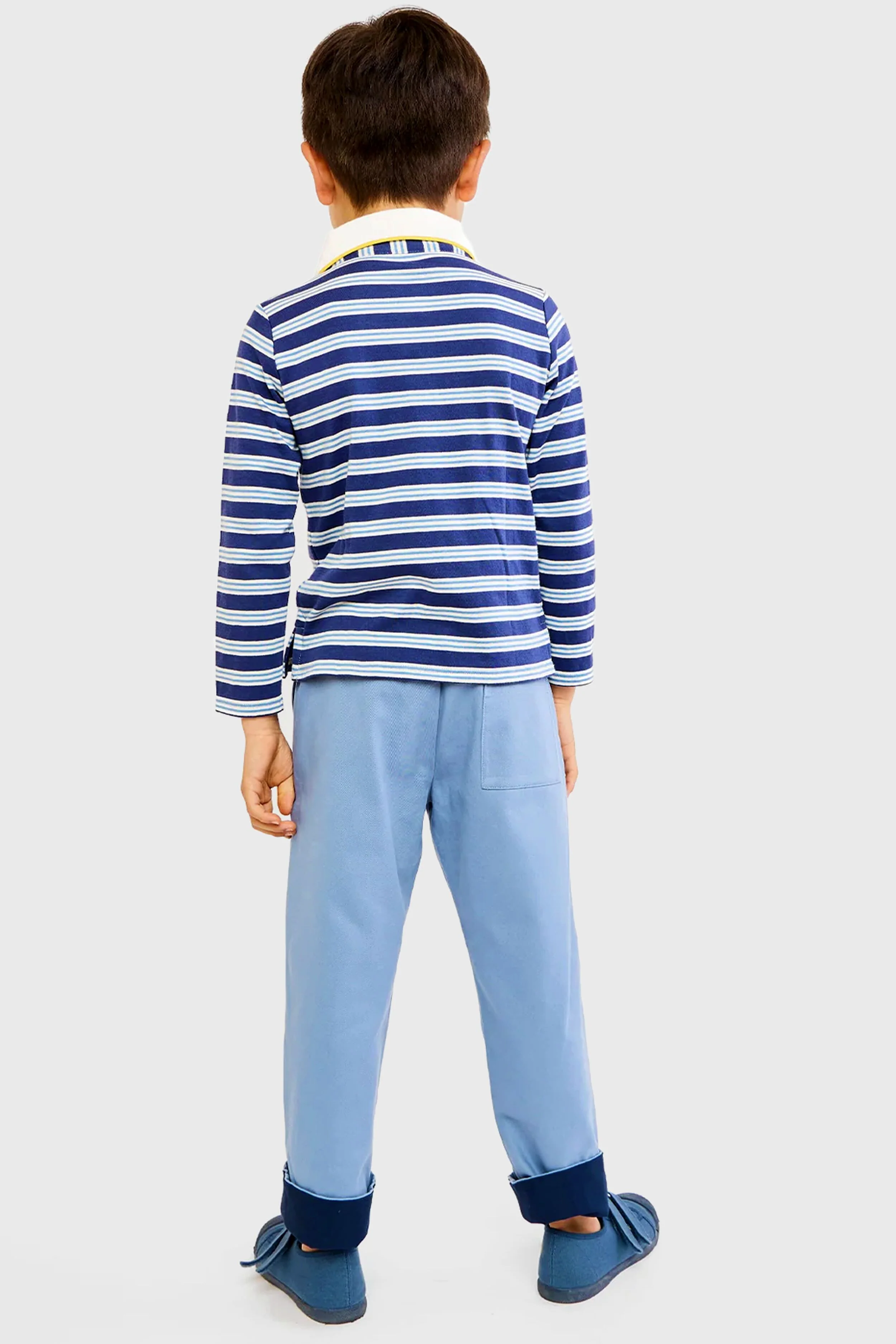 Navy Twin Stripe Parker Polo - Image 5