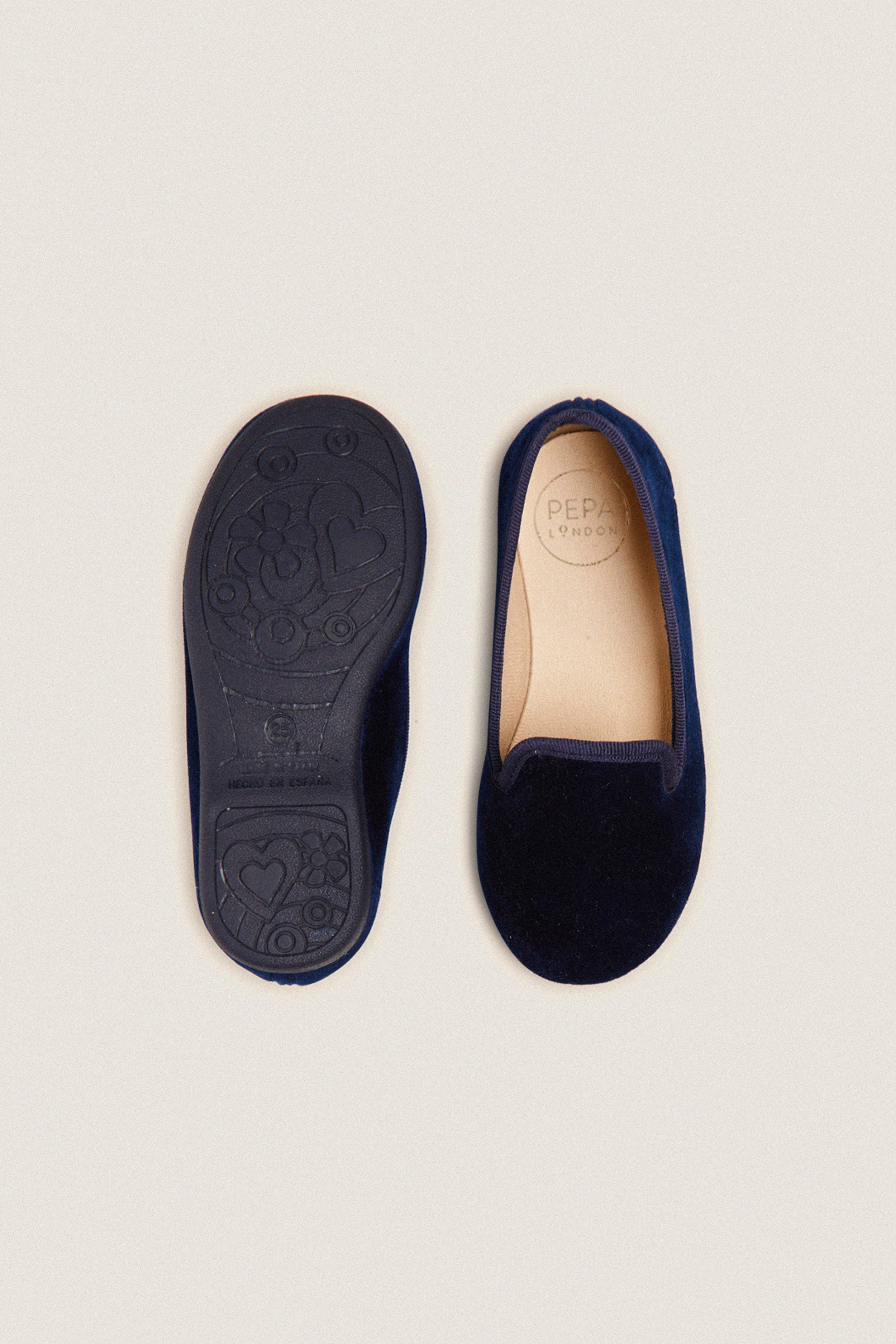 Velvet Slippers In Navy - Image 3