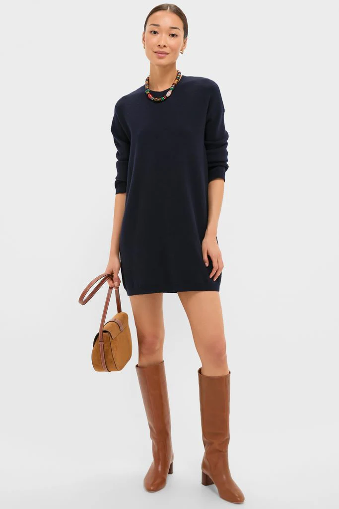 Navy Vivianne Crewneck Dress - Image 2