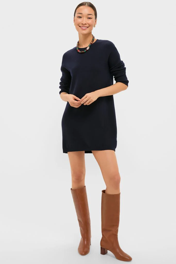Navy Vivianne Crewneck Dress - Image 6