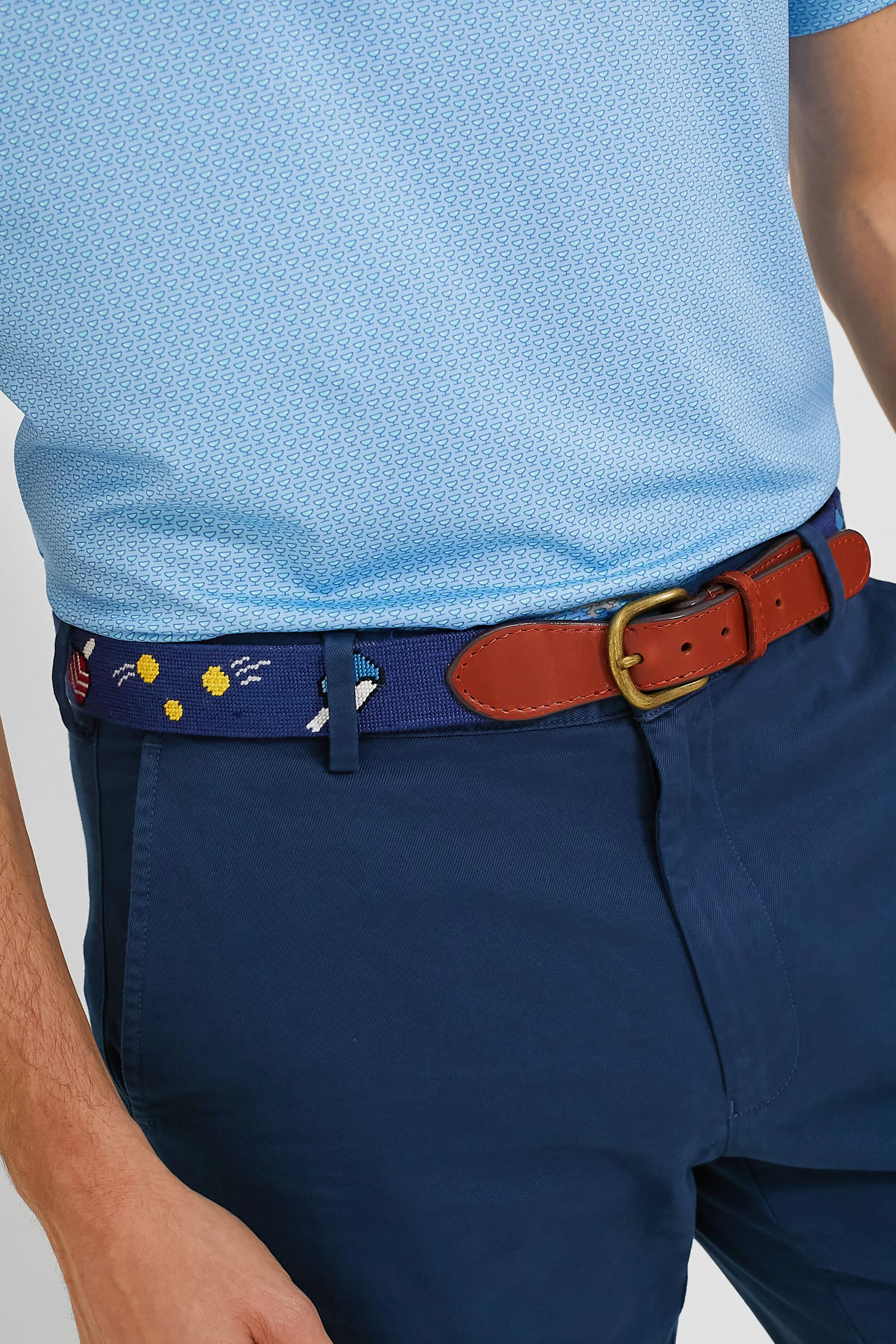 Navy Wacky Pickleball Needlepoint Belt - Image 2