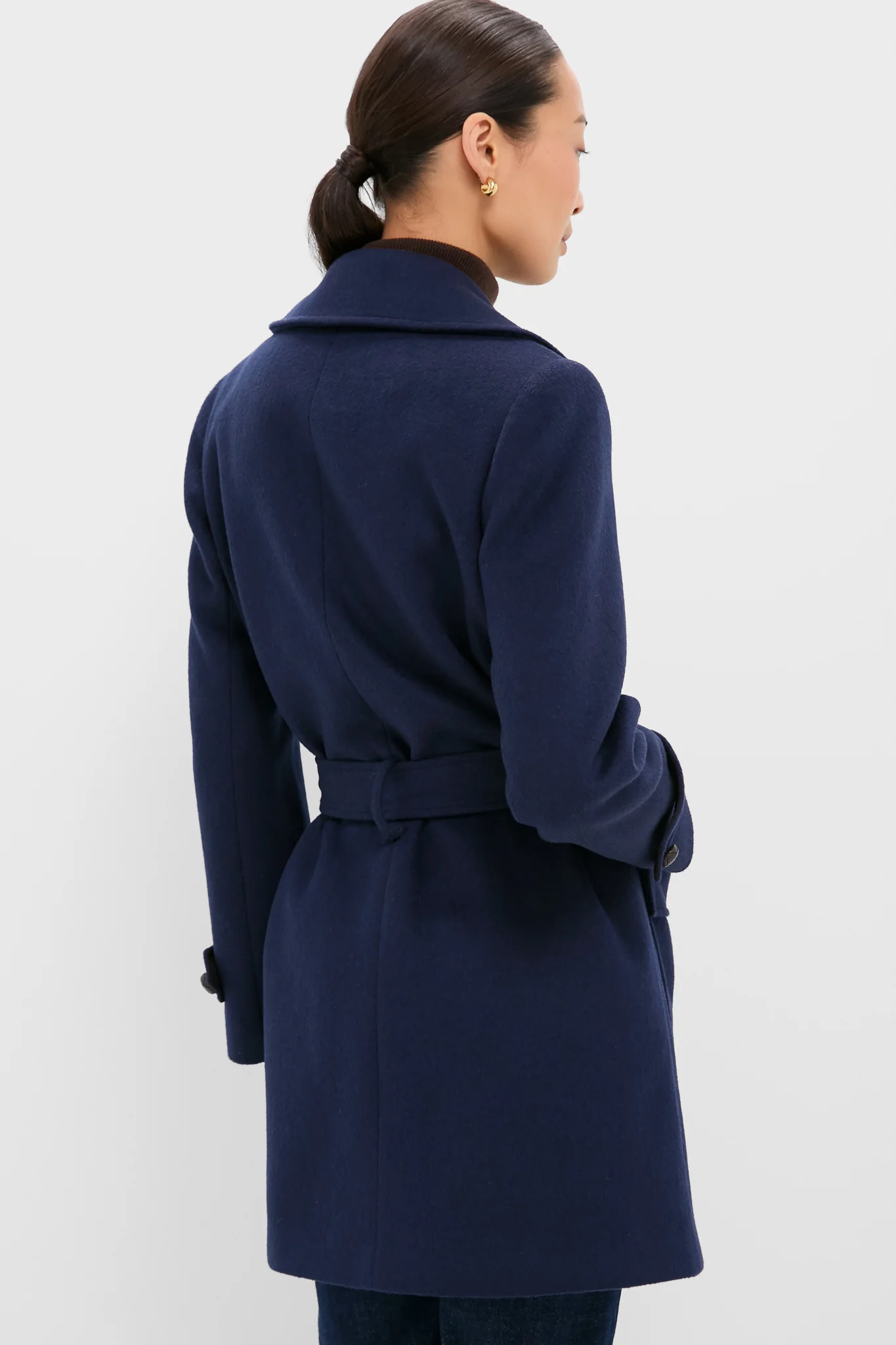 Navy Wool Ives Wrap Coat - Image 4