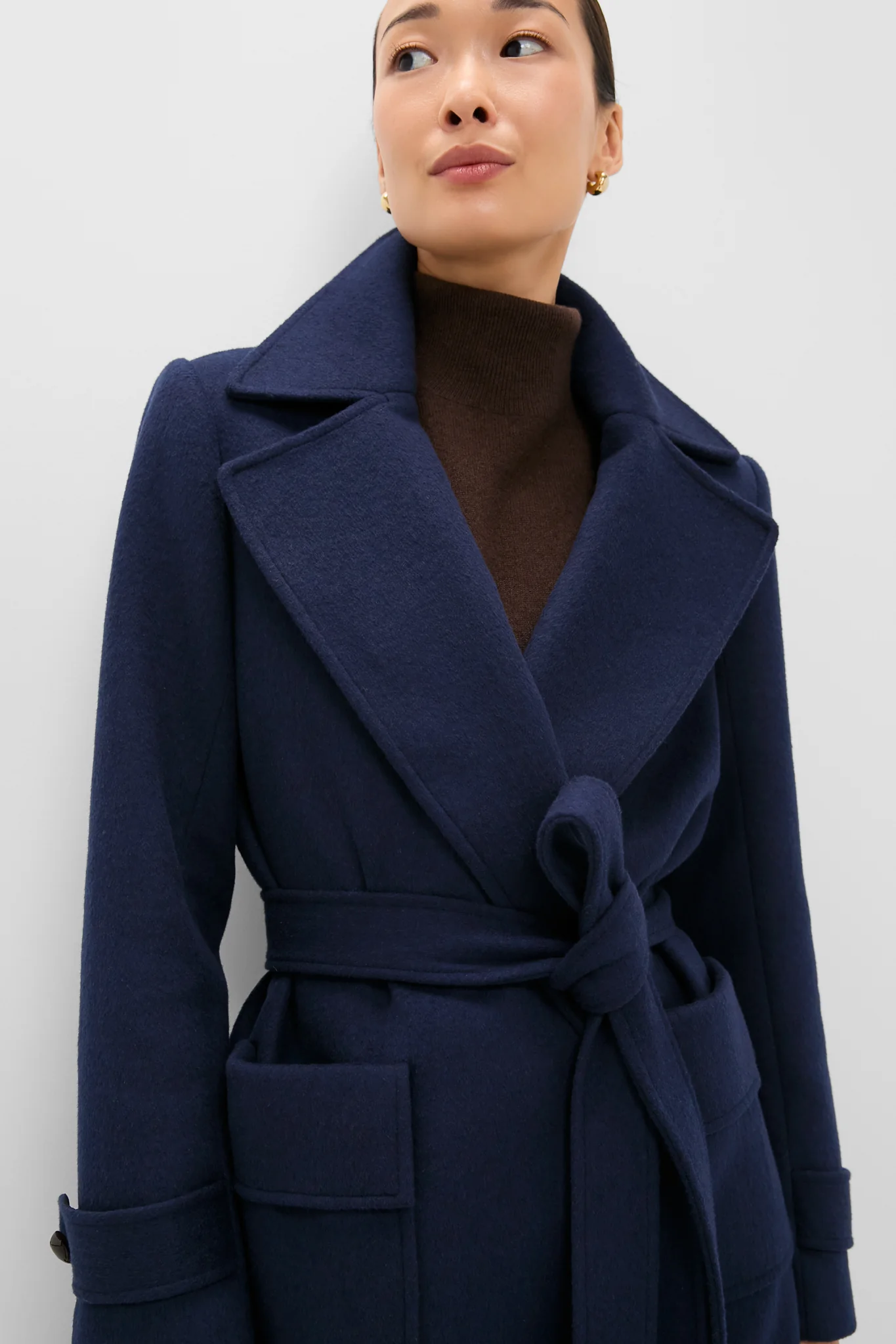 Navy Wool Ives Wrap Coat - Image 5