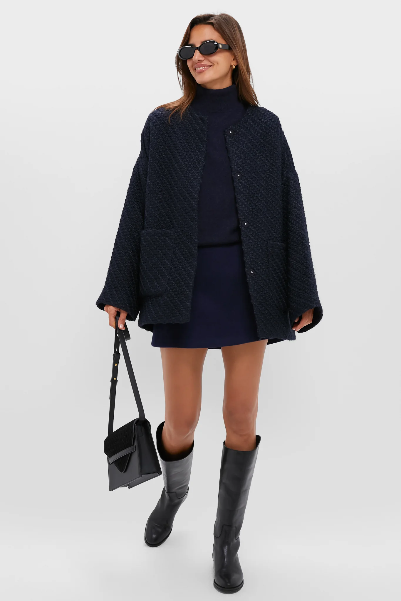 Navy Wool Meg Mini Skirt - Image 2