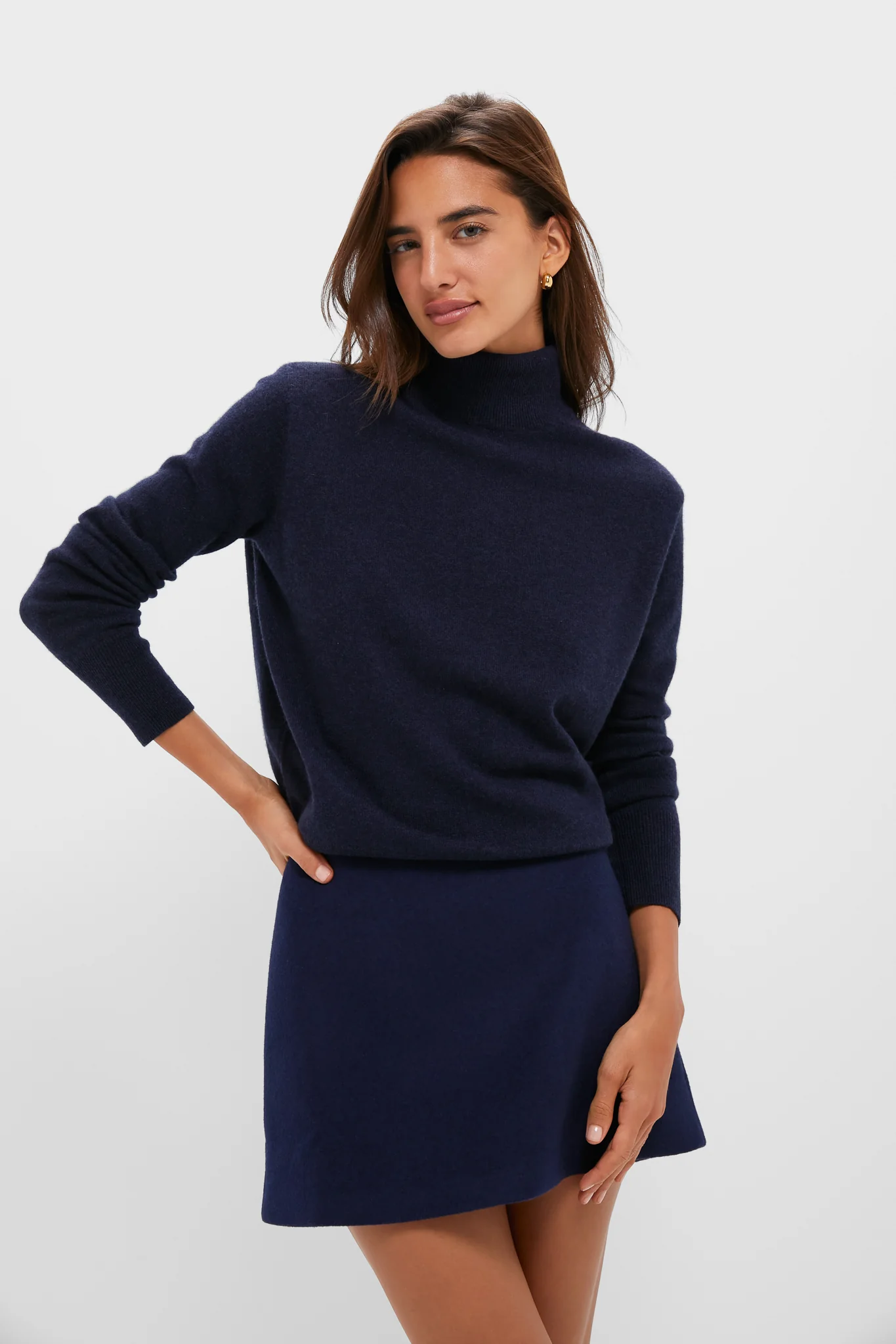 Navy Wool Meg Mini Skirt - Image 5