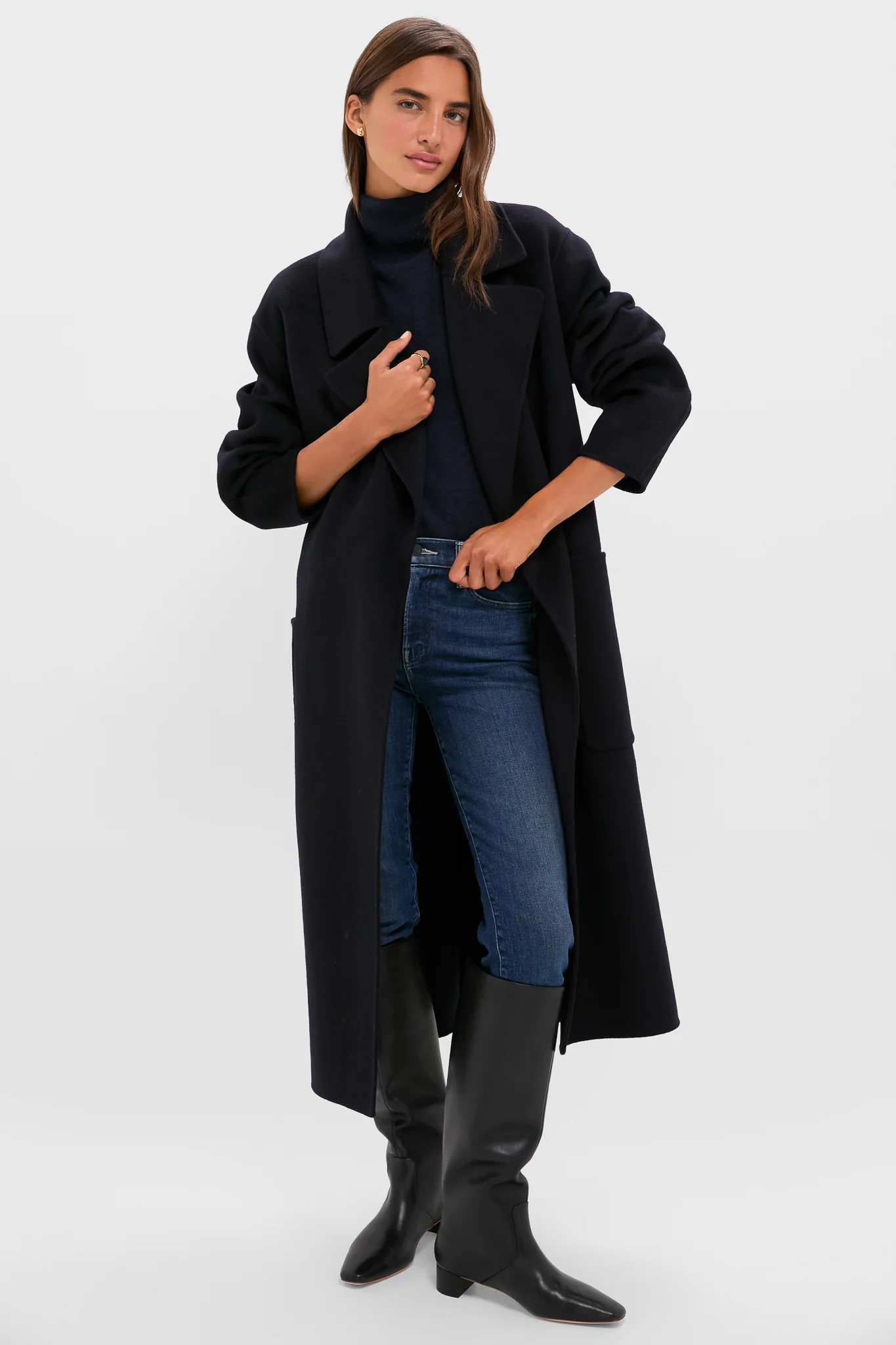 Navy Wool Trinity Coat - Image 2