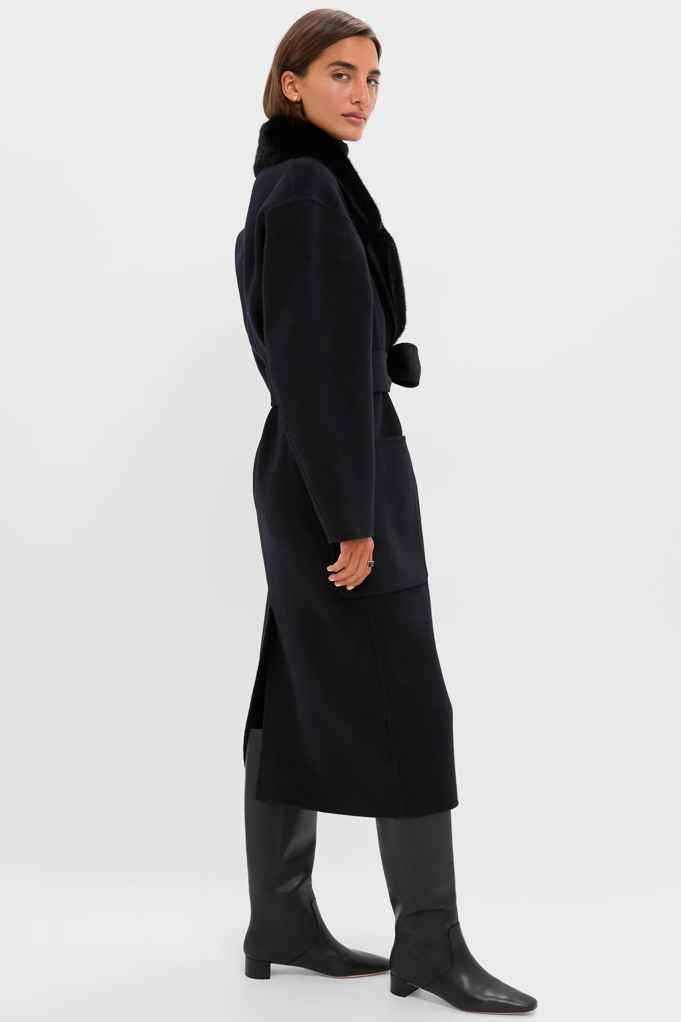 Navy Wool Trinity Coat - Image 3