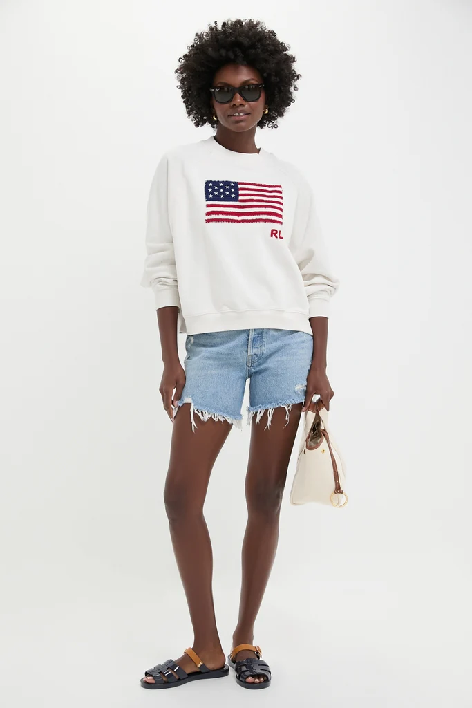 Nevis American Flag Long Sleeve Sweatshirt - Image 2
