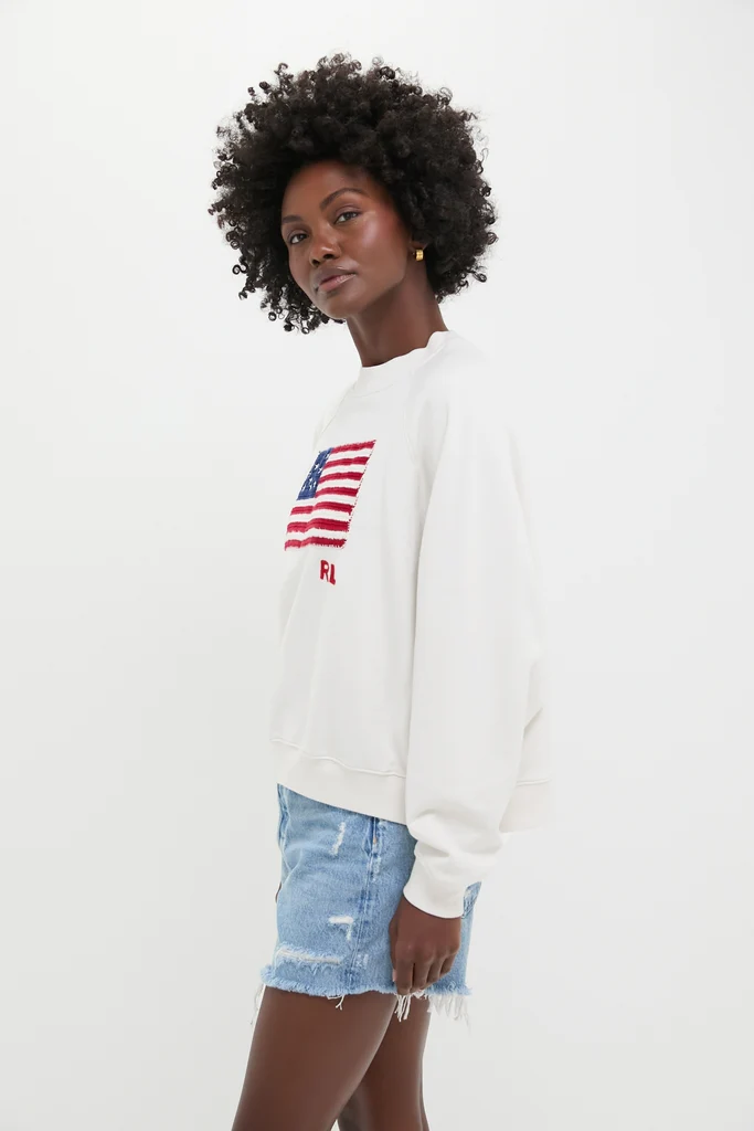 Nevis American Flag Long Sleeve Sweatshirt - Image 3