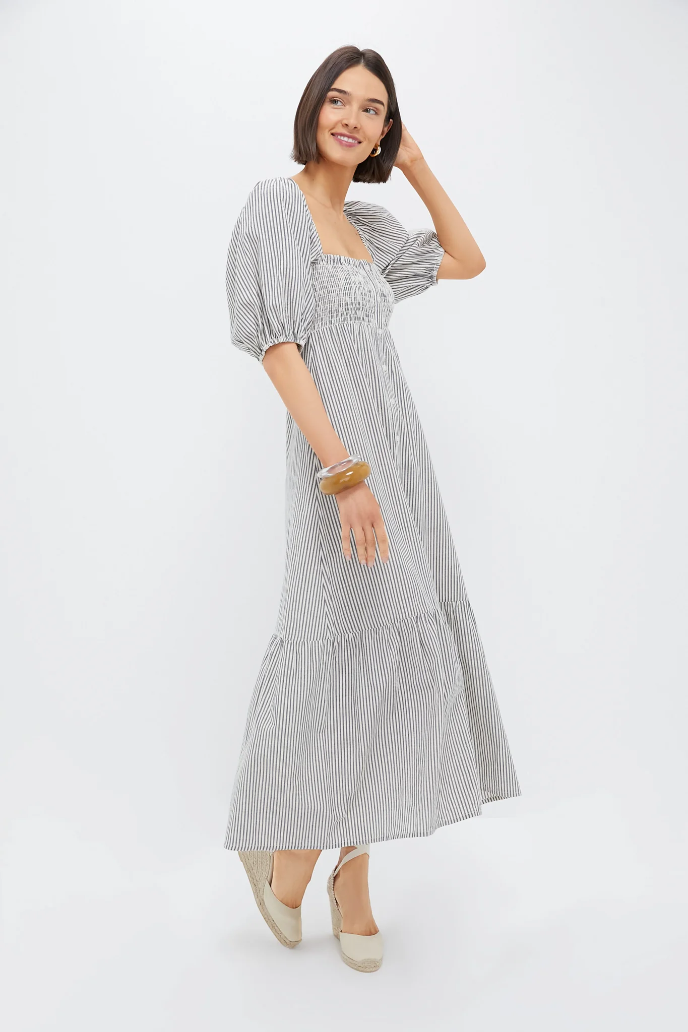 Newburyport Stripe Santiago 3 Shortsleeve Maxi Dress - Image 3