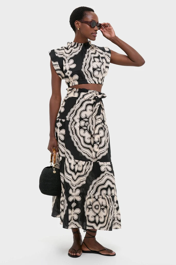 Niku Black Muna Ruched Crop Top - Image 2