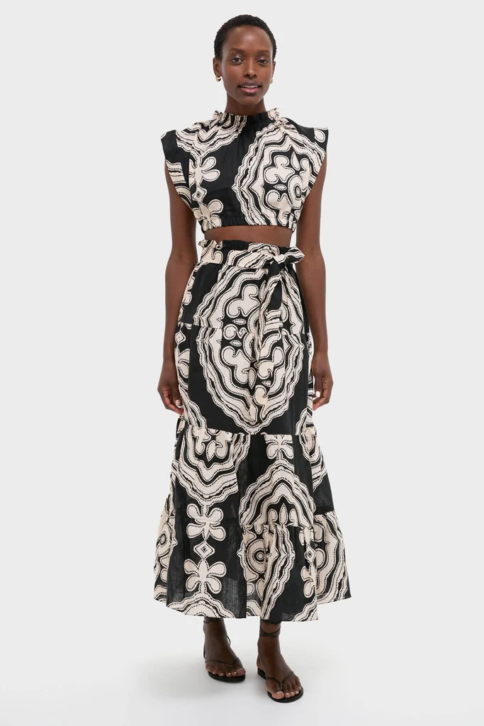 Niku Black Muna Ruched Crop Top - Image 6