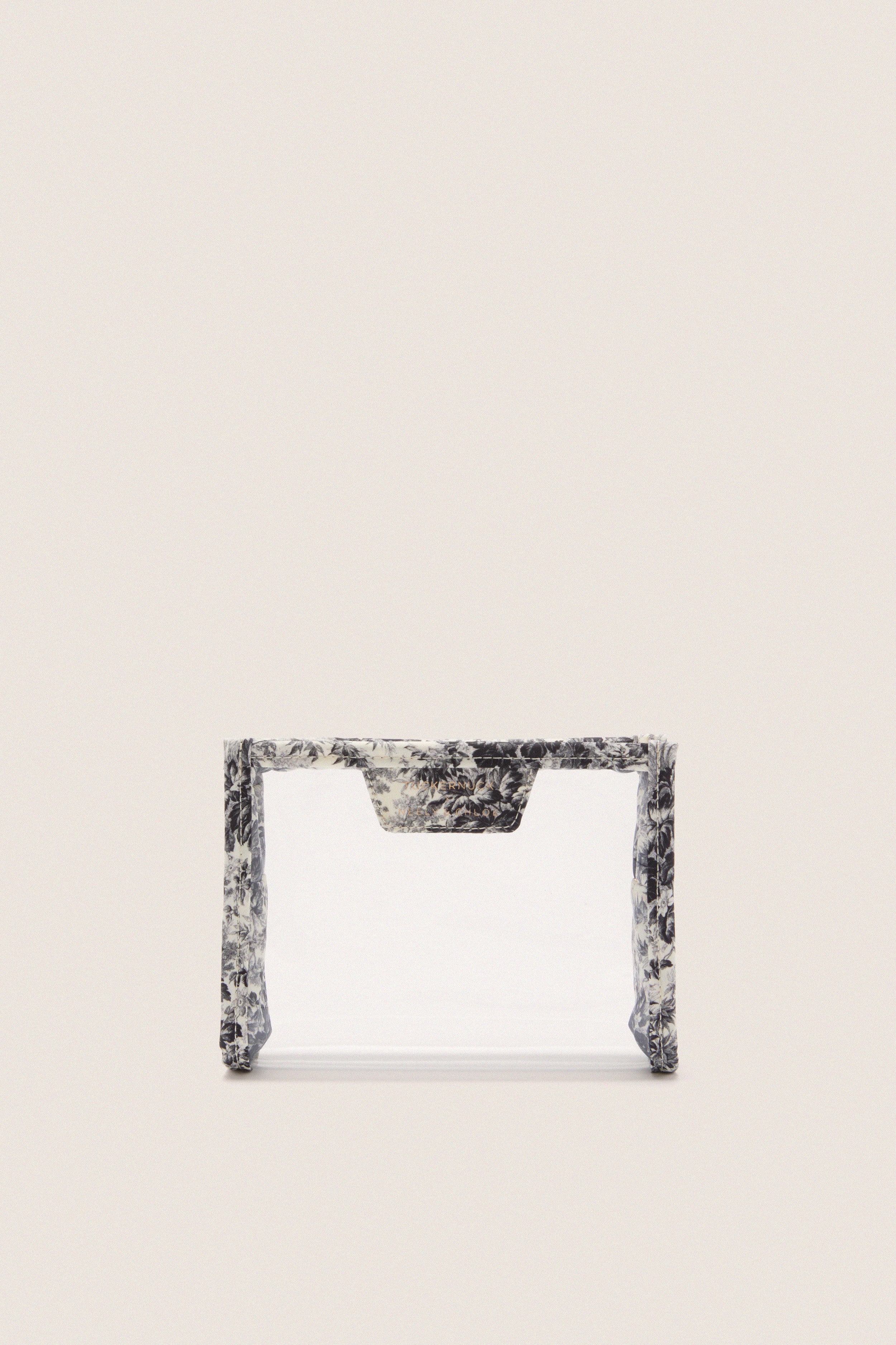 Noir Cypress Toile PVC Wide Small Pouch