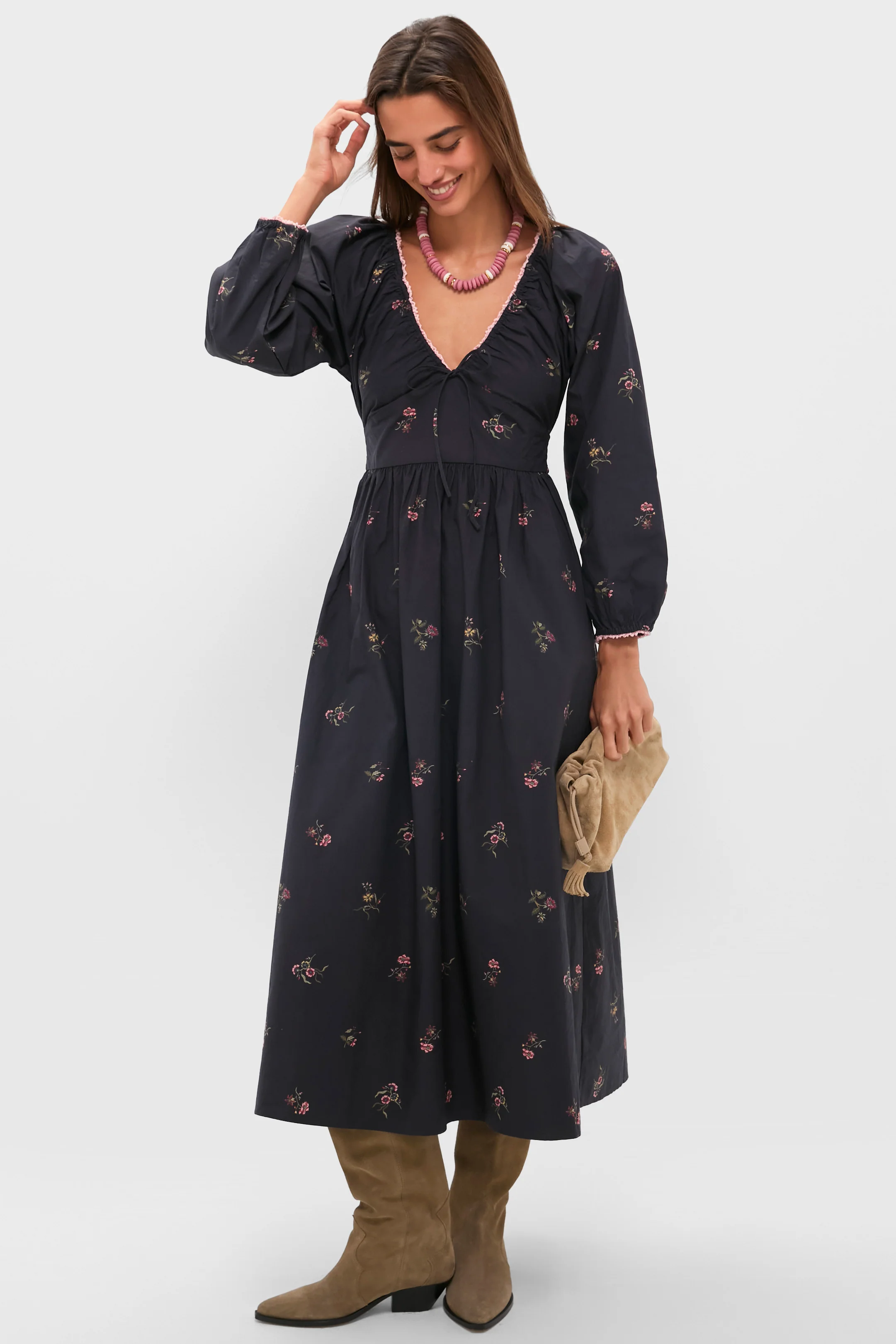 Noir Fleur Eloise Midi Dress - Image 2