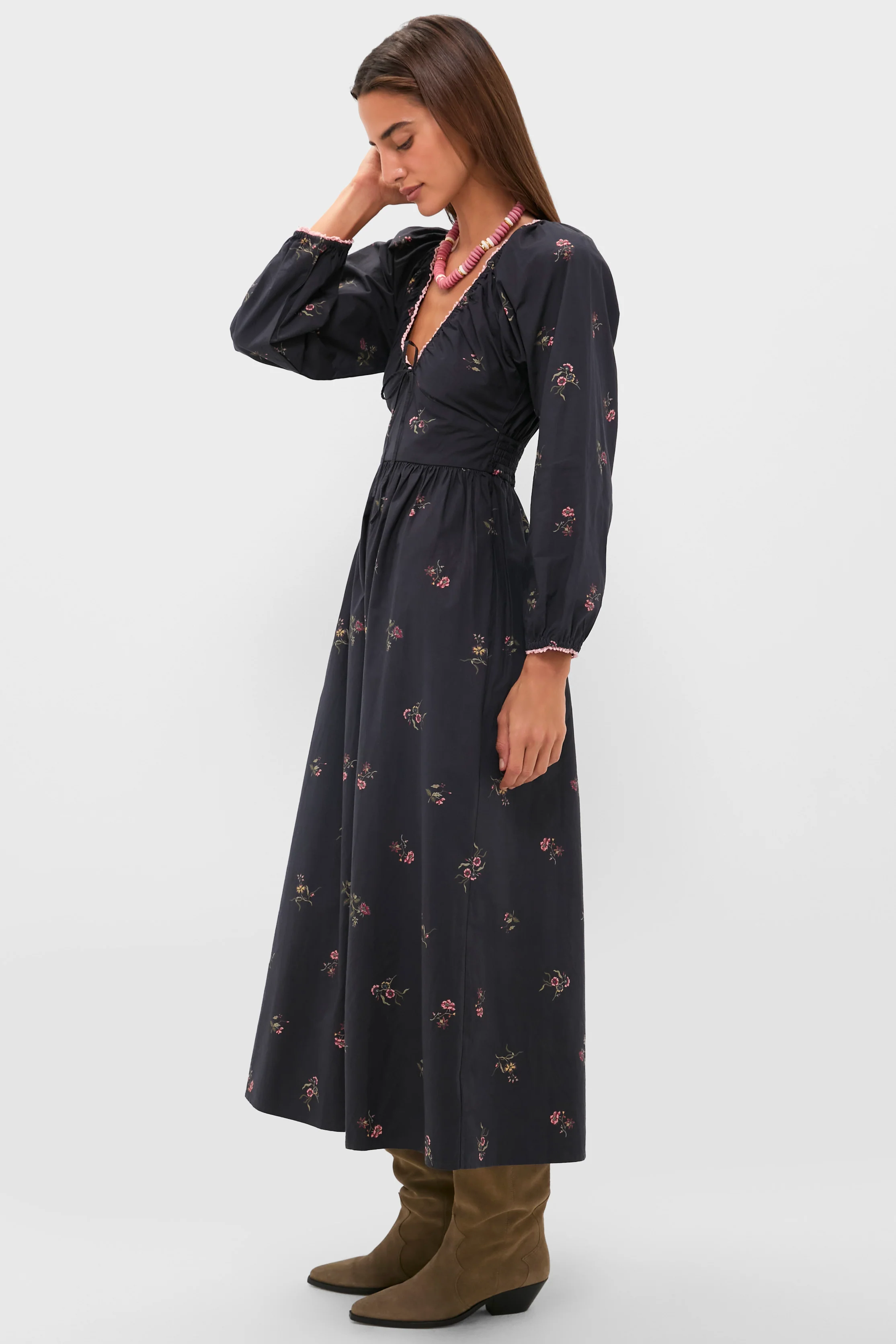 Noir Fleur Eloise Midi Dress - Image 3