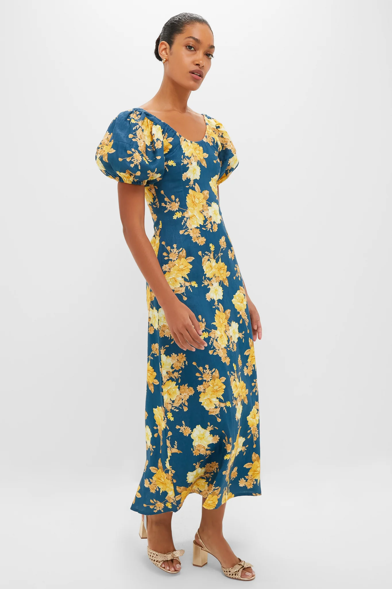 Nora Floral Navy Leiria Midi Dress