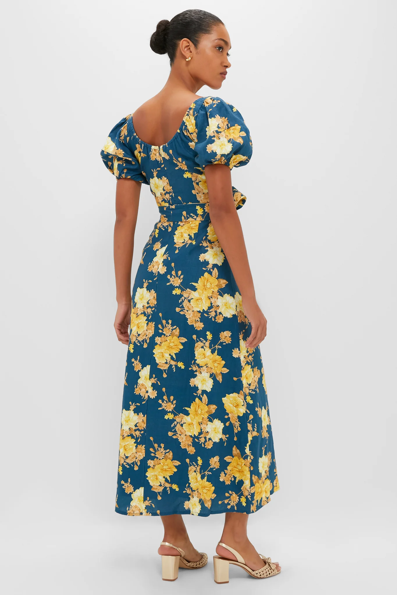 Nora Floral Navy Leiria Midi Dress - Image 4