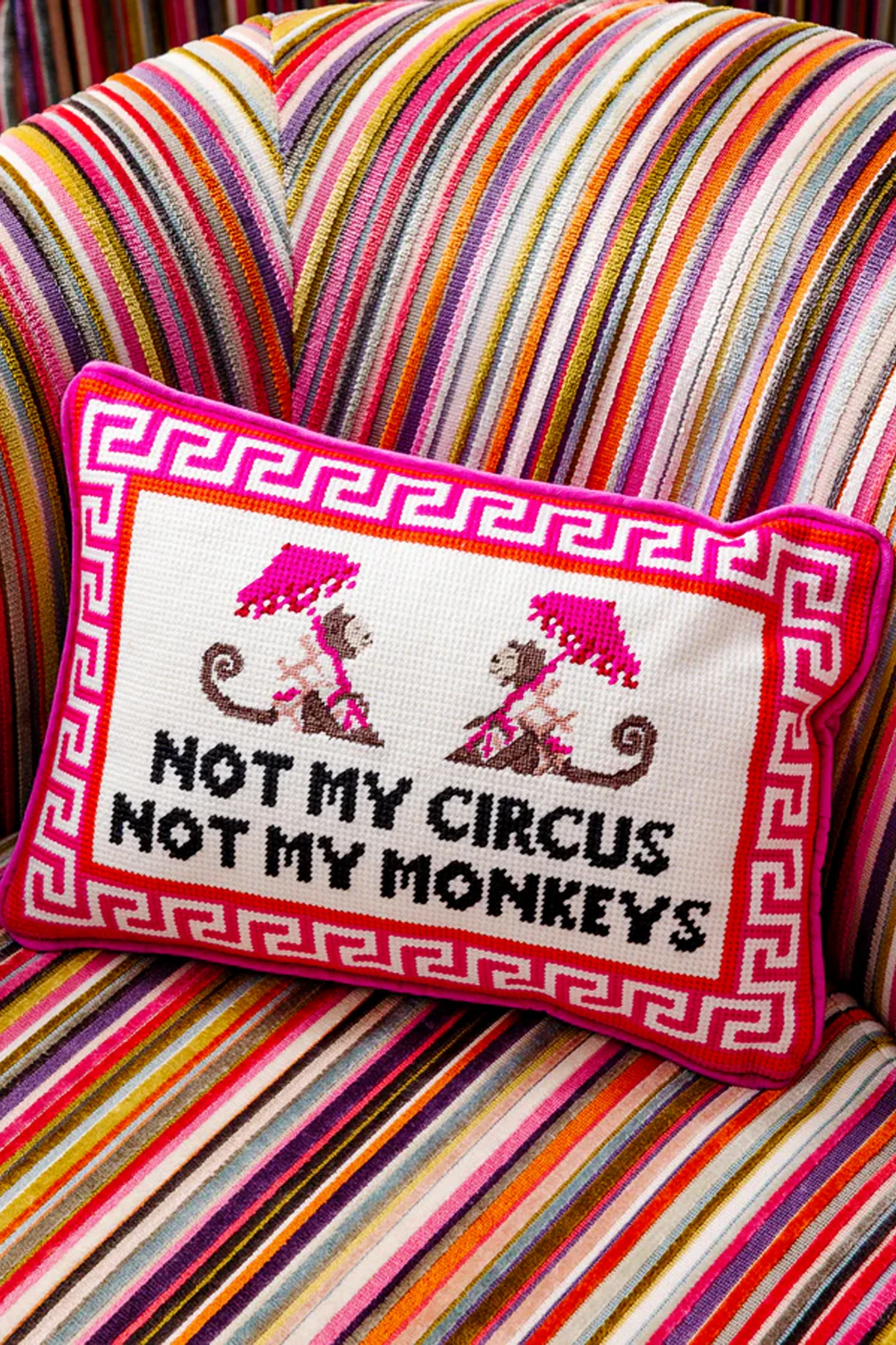 Not My Circus Needlepoint Pillow - Image 2