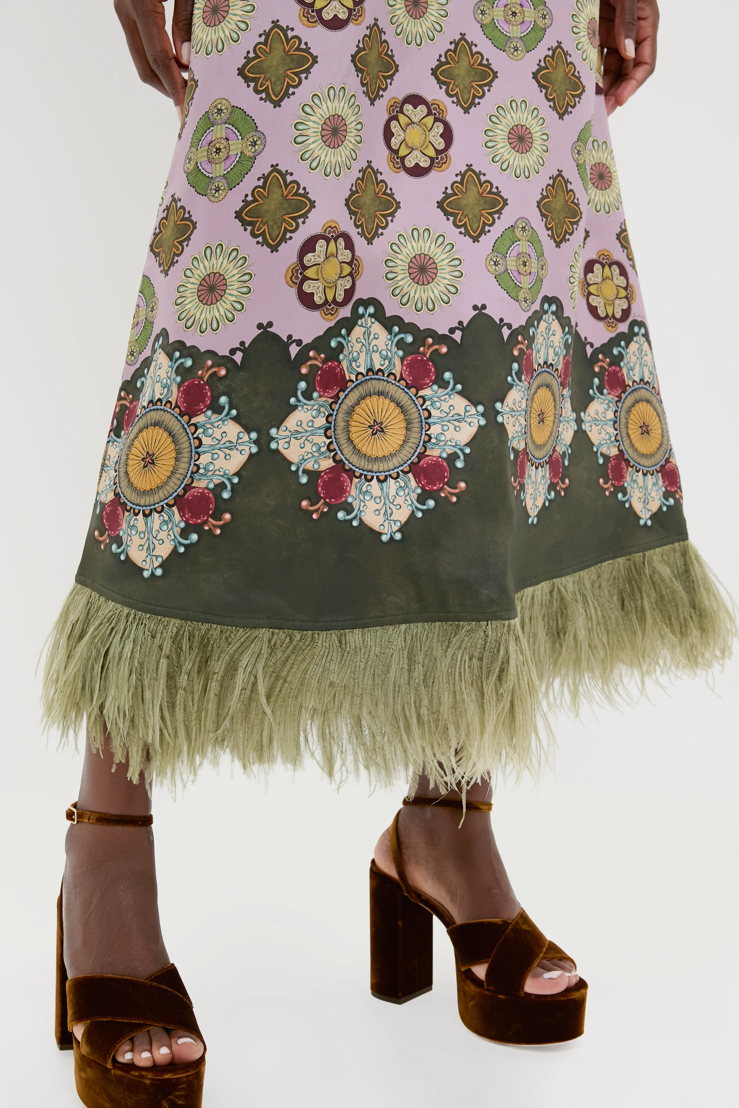 Nucleus Pink Placee Swing Dress with Feathers - Image 2