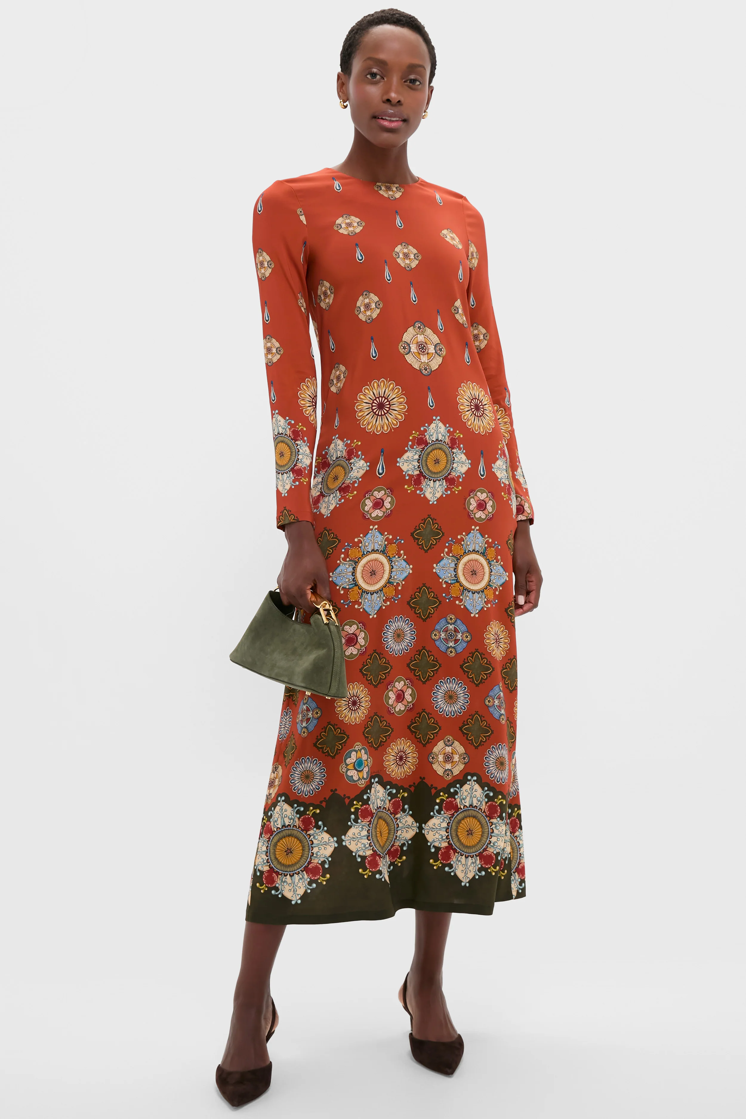 Nucleus Rust Placee Long Sleeve Swing Dress - Image 2