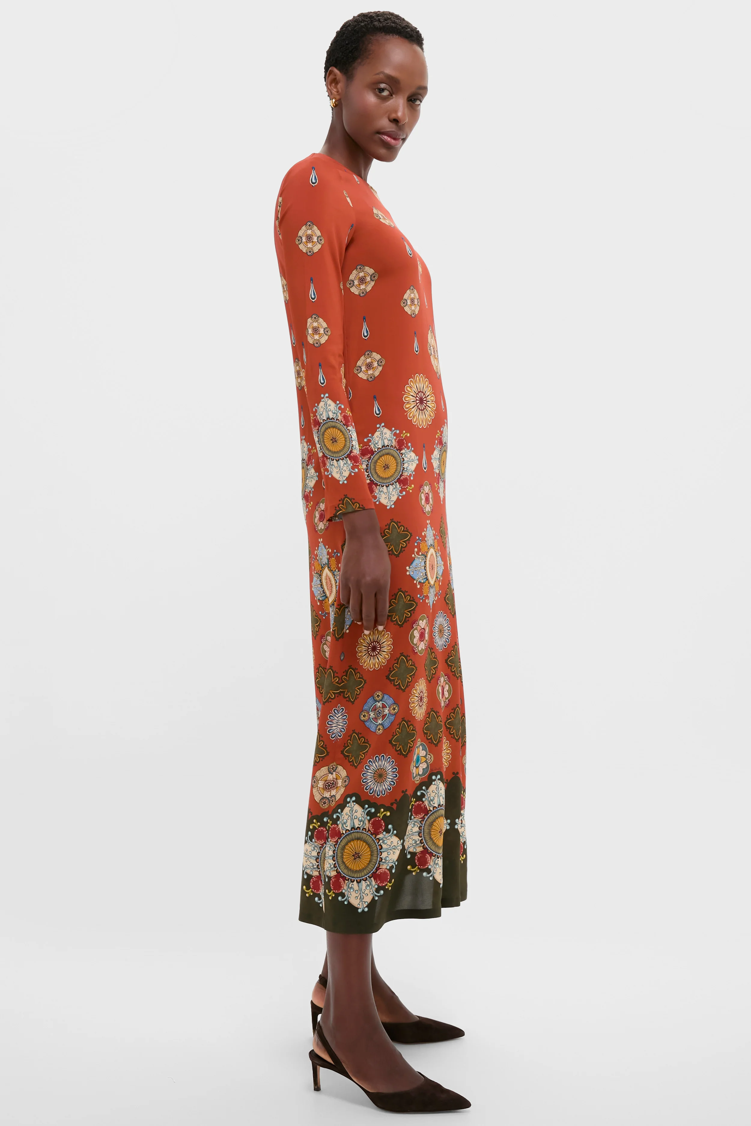 Nucleus Rust Placee Long Sleeve Swing Dress - Image 3