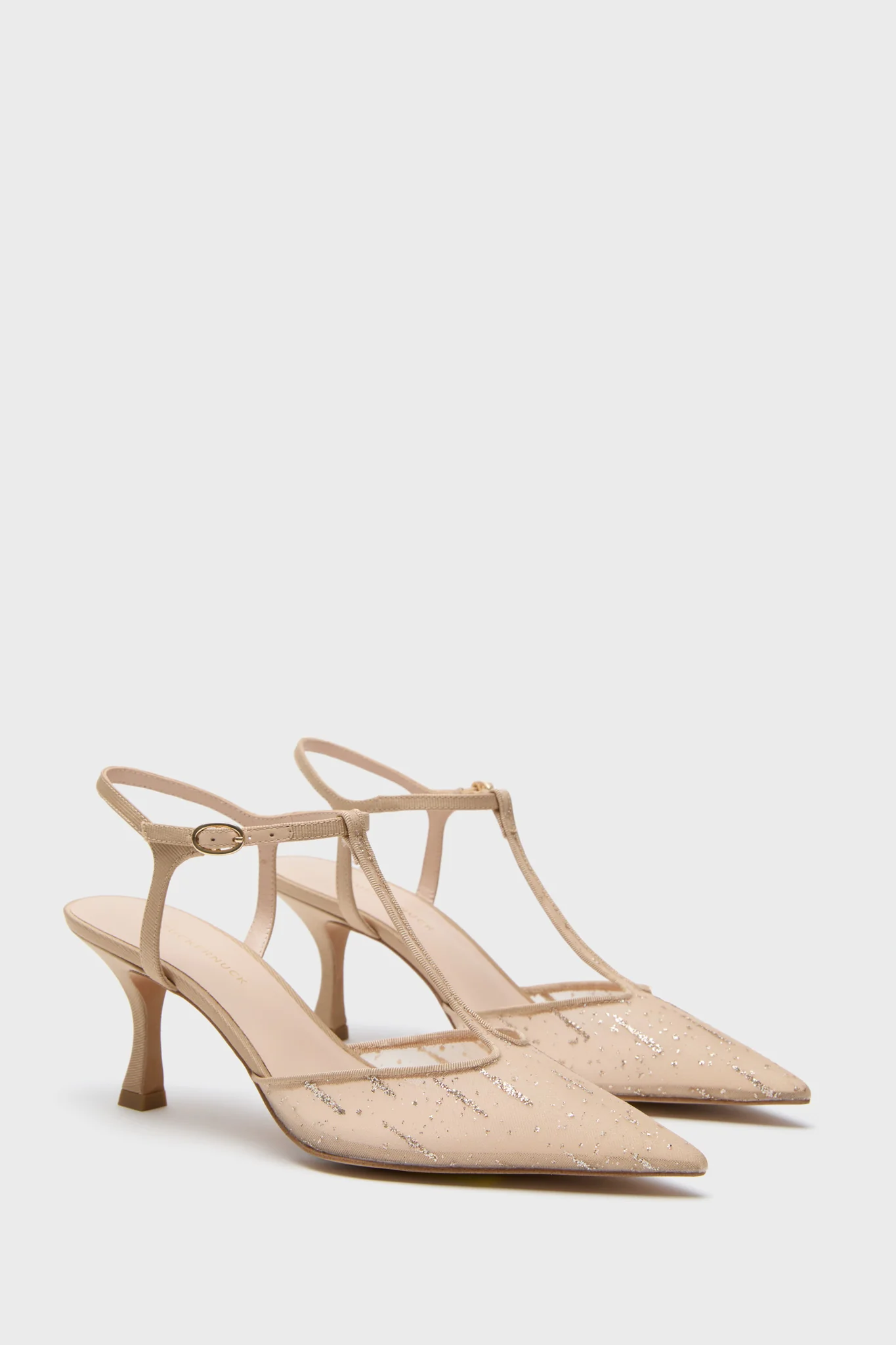 Nude Glitter Mesh Margot Heels - Image 3