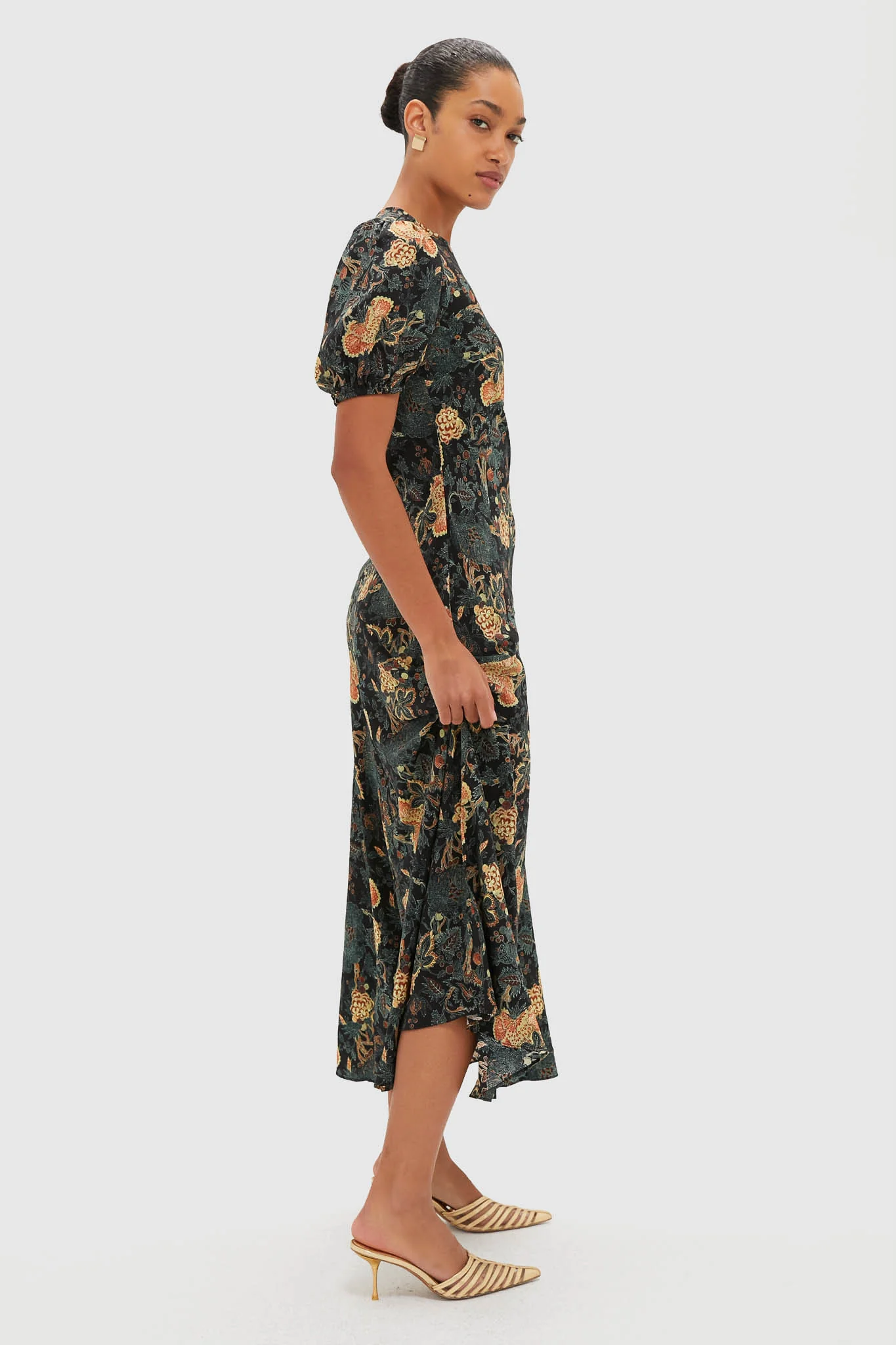 Nuit Ines Puff Sleeve Midi Dress - Image 3