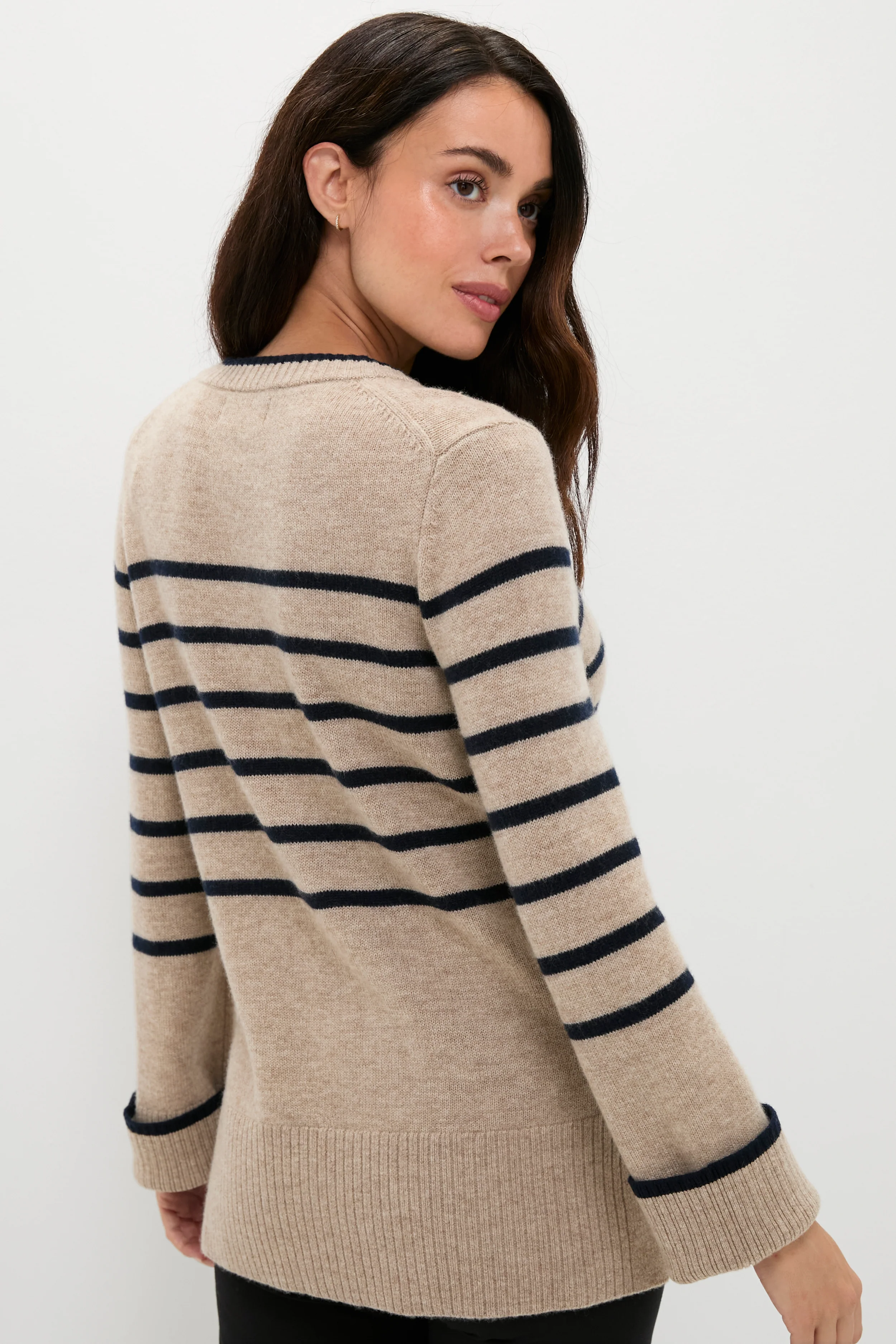 Oat and Navy Celine Contour Cardigan - Image 4