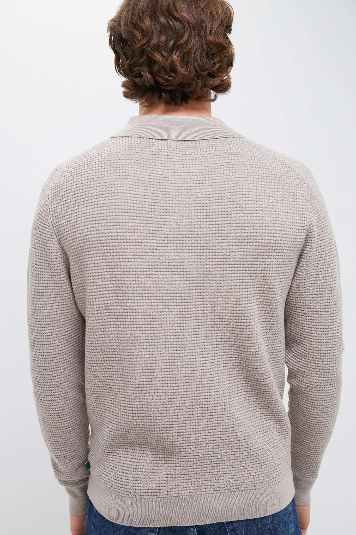Oatmeal Merino Waffle Polo - Image 4