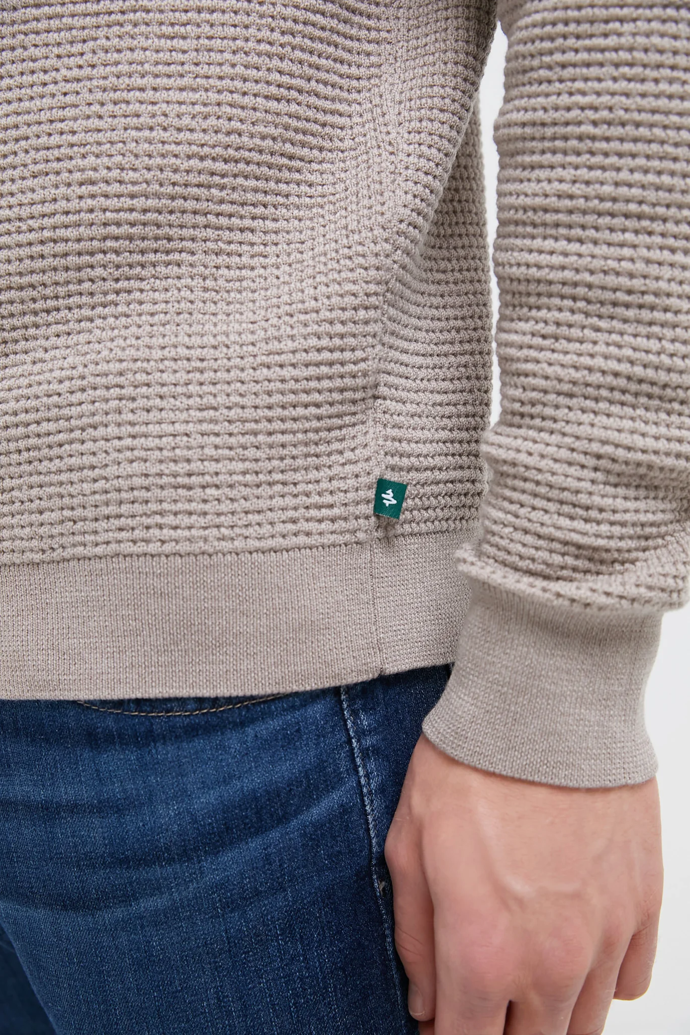 Oatmeal Merino Waffle Polo - Image 5