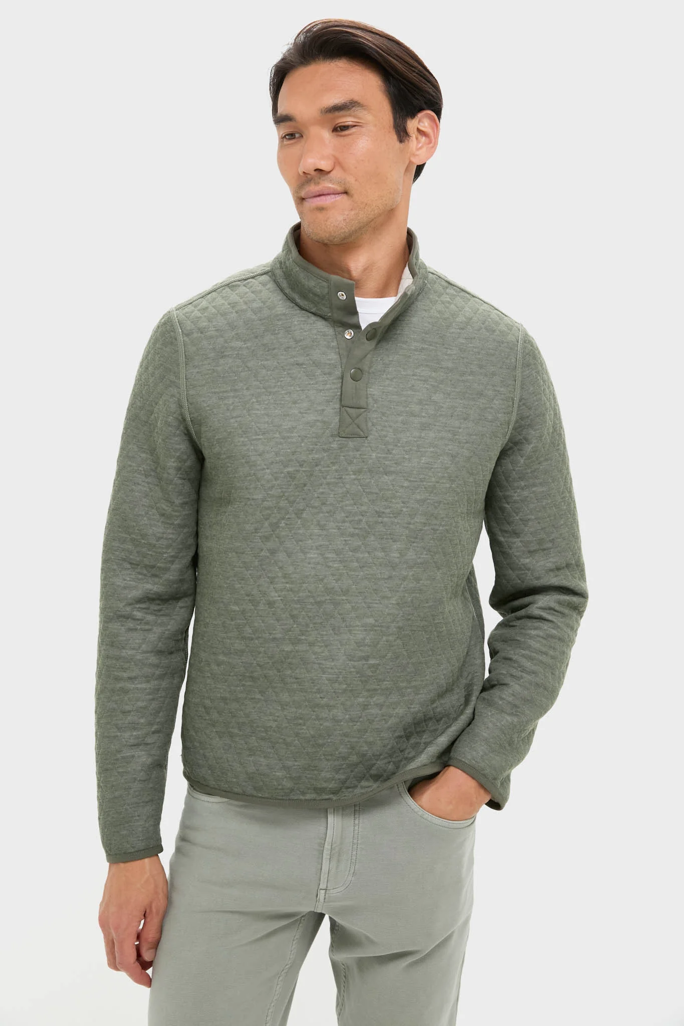 Oatmeal Olive Corbet Reversible Pullover - Image 2