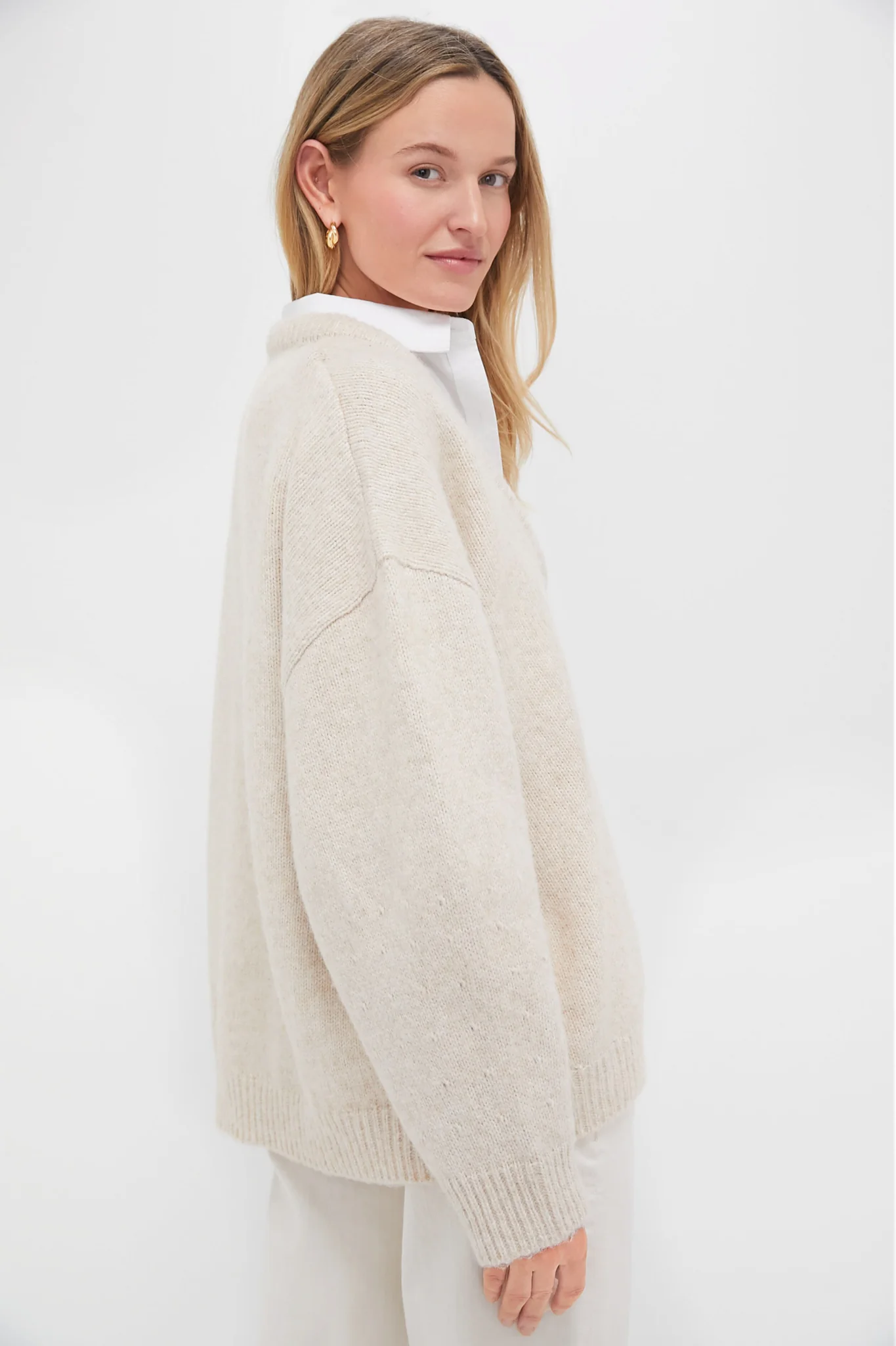 Oatmeal Removable Collar Dickey Sweater - Image 3