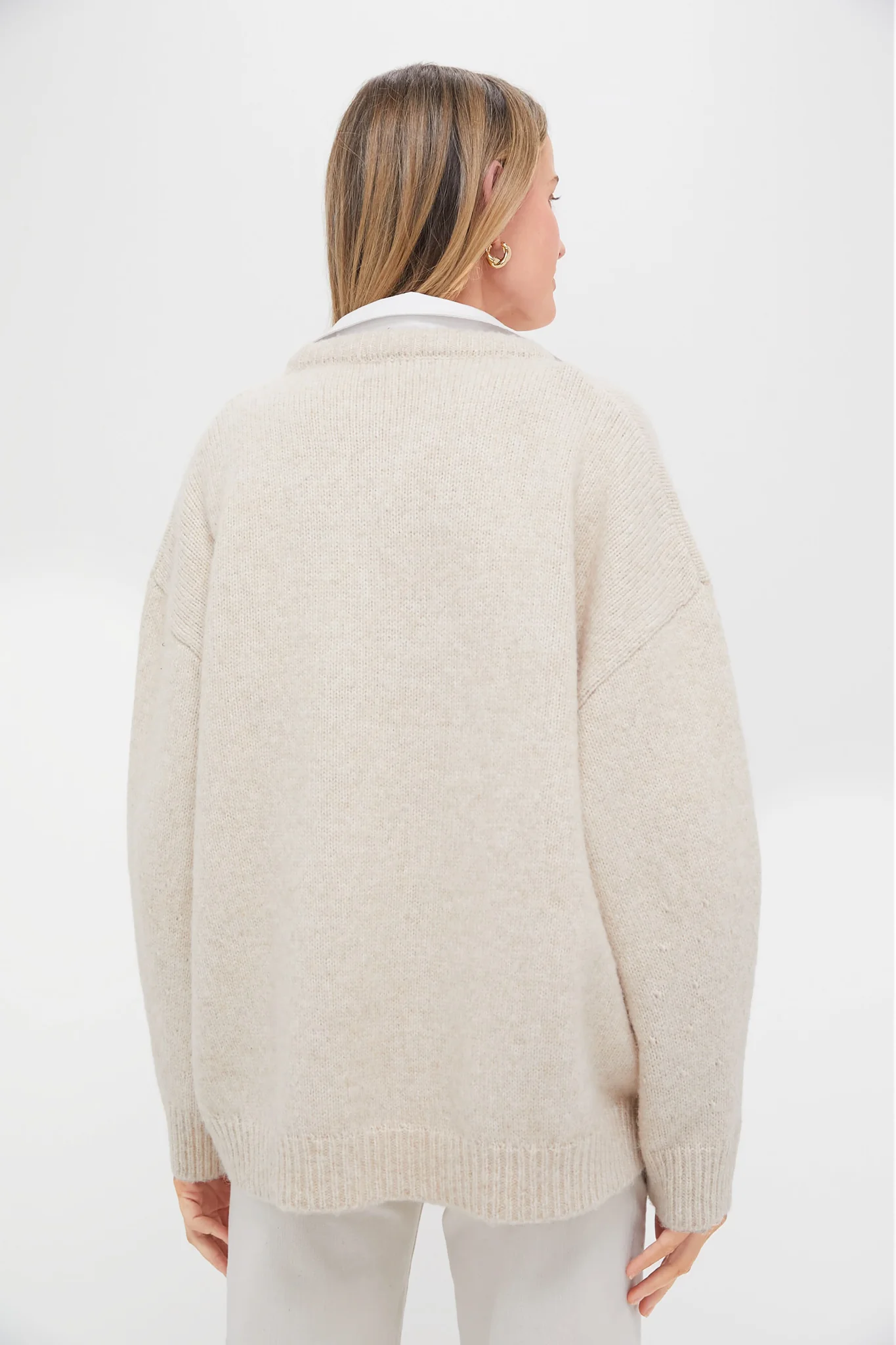 Oatmeal Removable Collar Dickey Sweater - Image 4
