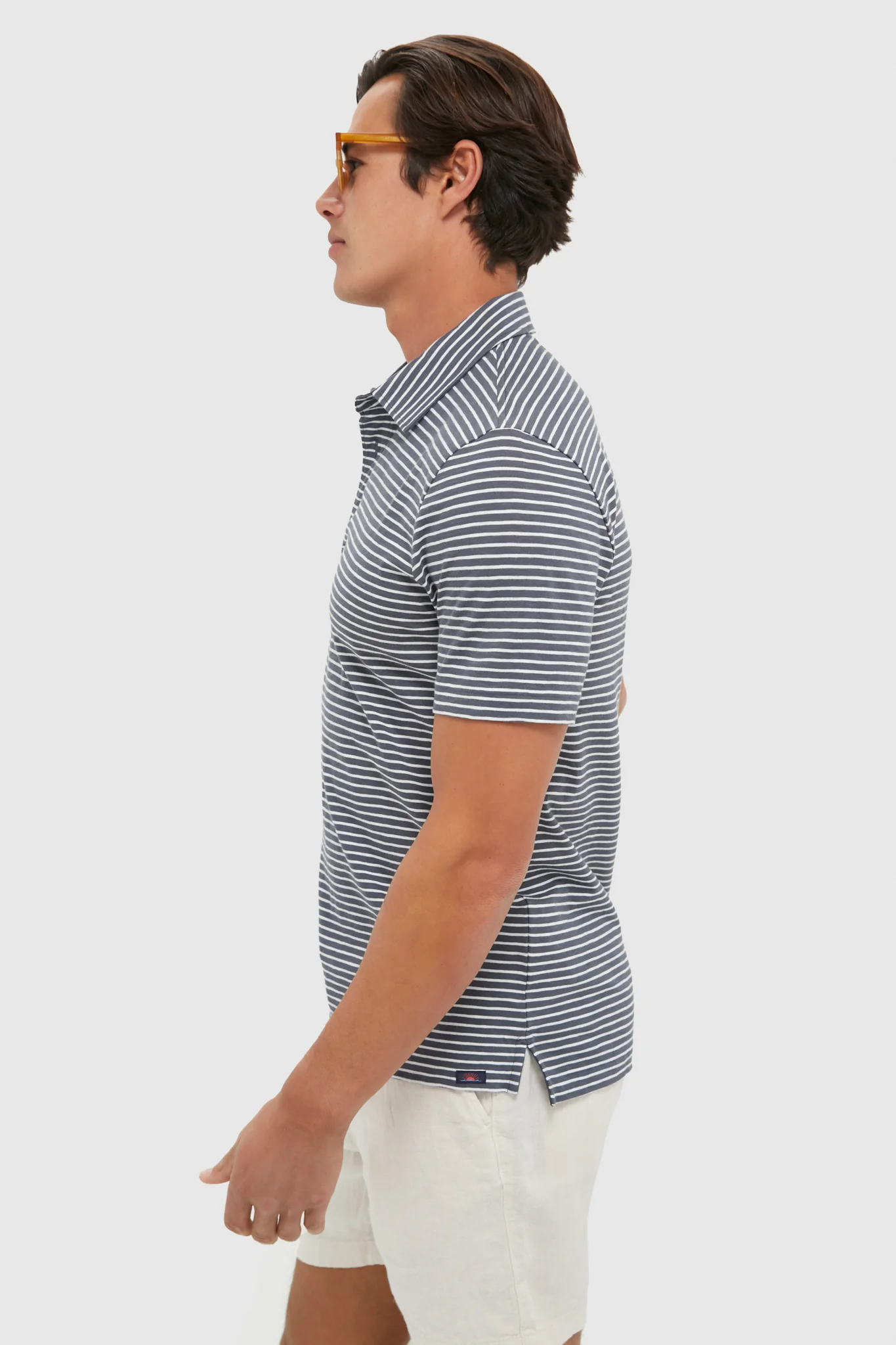 Ocean Stone Stripe Sunwashed Tee Shirt Polo - Image 4