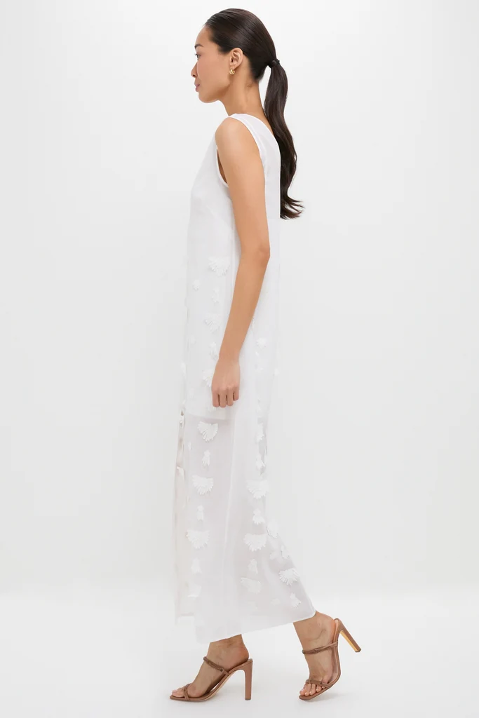 Off White Aria Embroidery Midi Dress - Image 3