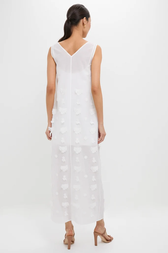 Off White Aria Embroidery Midi Dress - Image 4