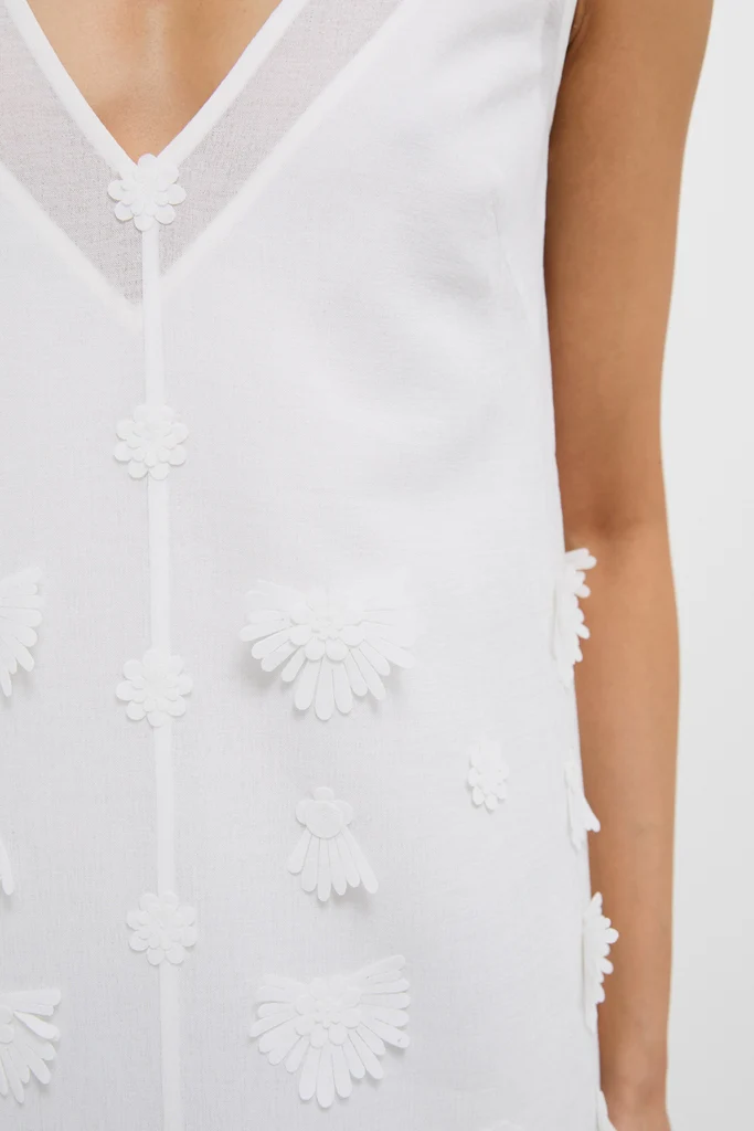 Off White Aria Embroidery Midi Dress - Image 5